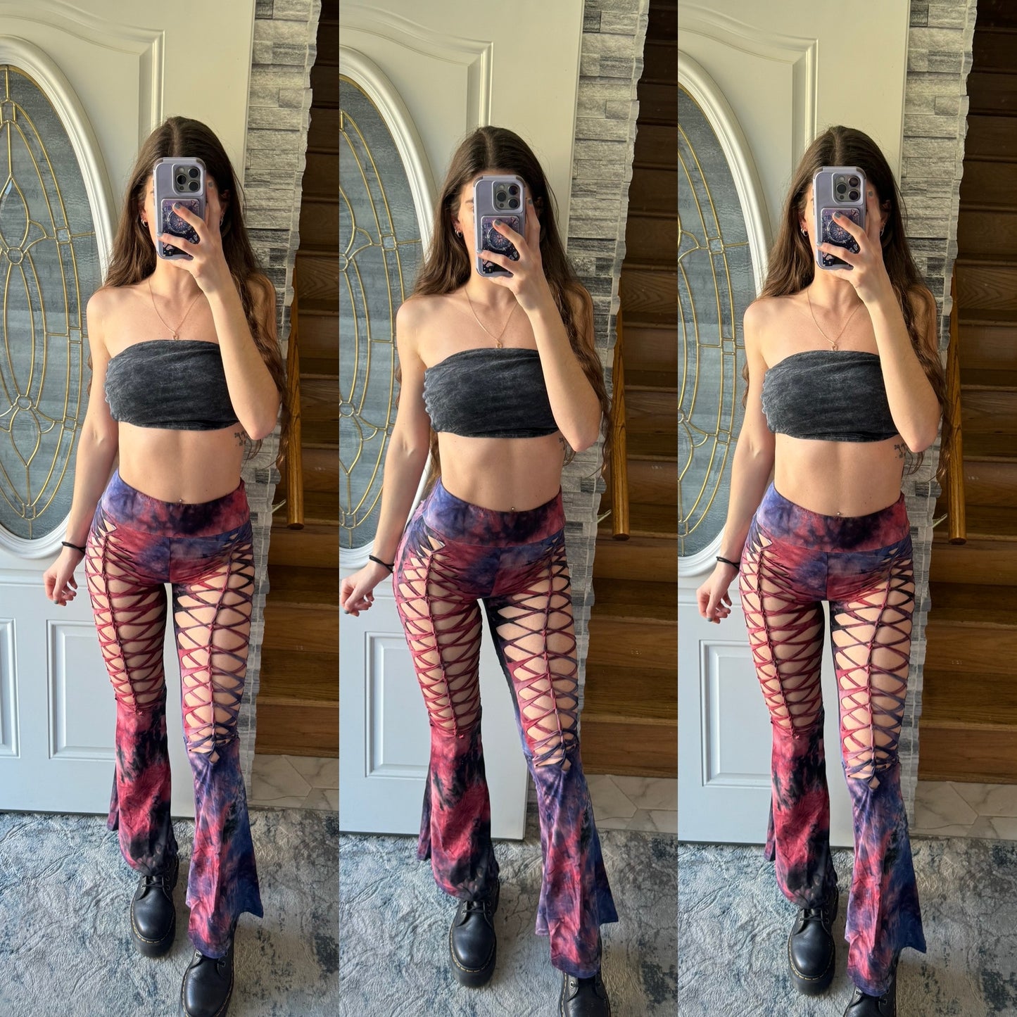 MARS - TIE DYE BRAIDED FLARE PANTS