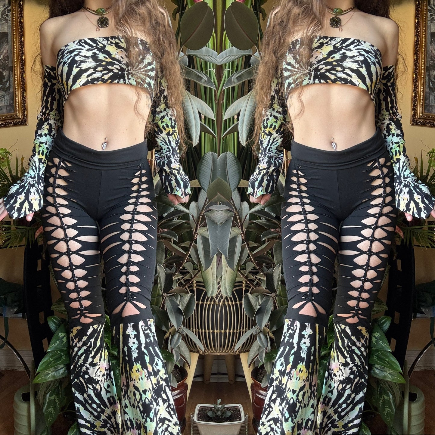 TIE DYE BRAIDED UPCYCLED 4 PIECE SET