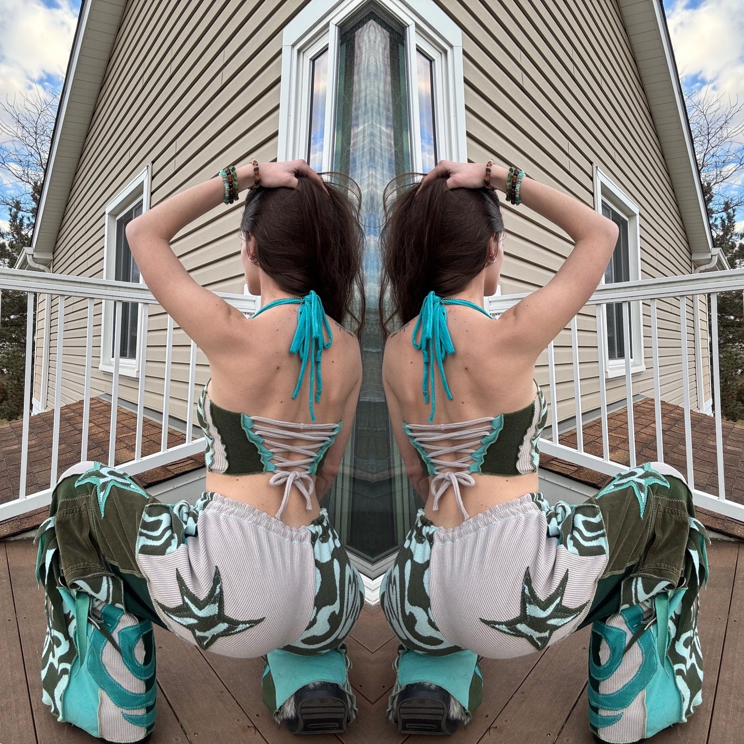 UPCYCLED PATCHWORK PANTS SET - 3 PIECE SET