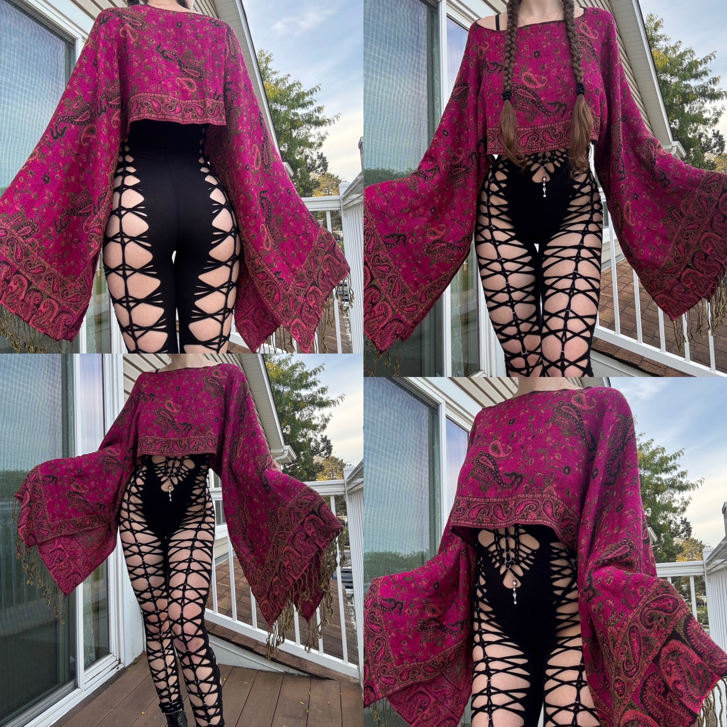 PINK FLOWY PASHMINA TOP