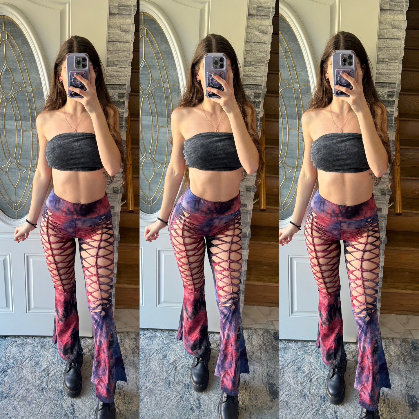MARS - TIE DYE BRAIDED FLARE PANTS