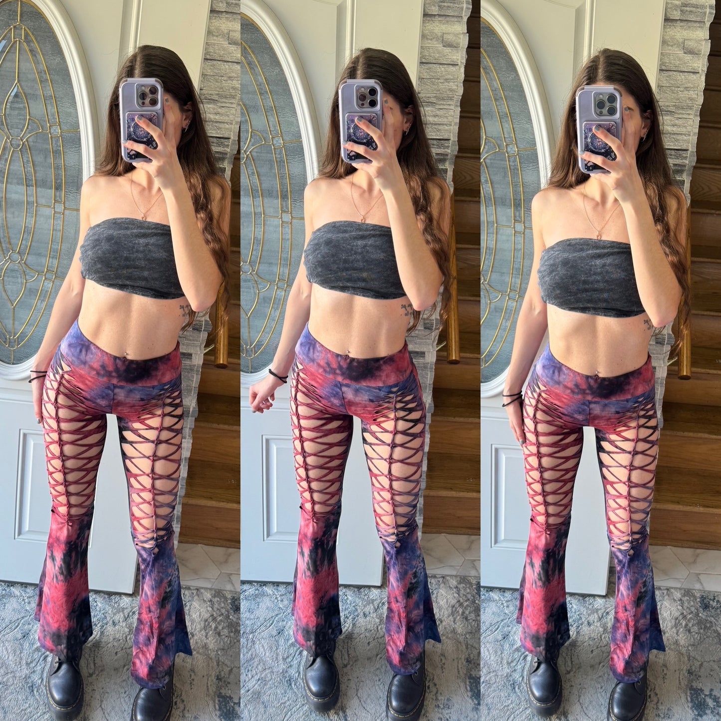 MARS - TIE DYE BRAIDED FLARE PANTS