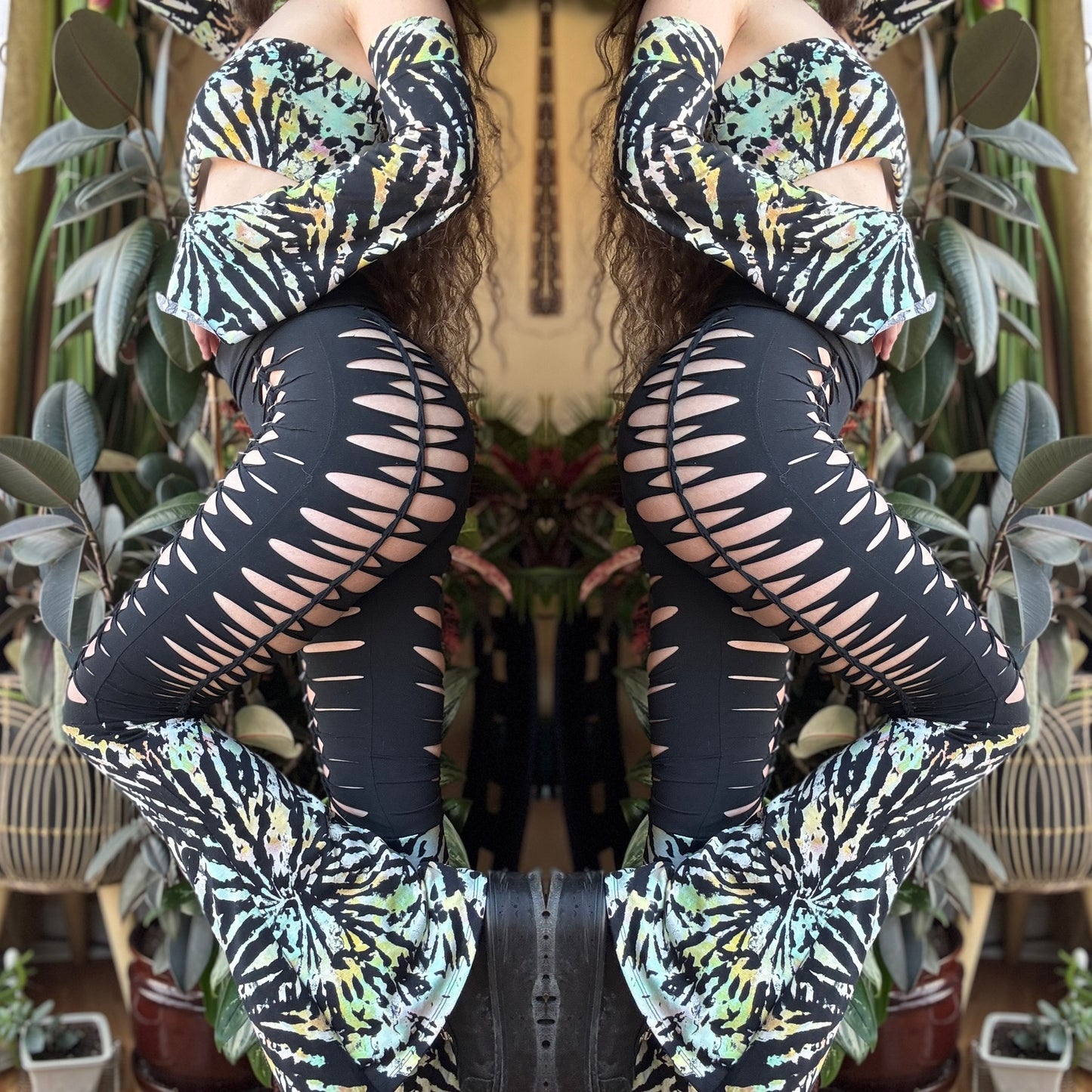 TIE DYE BRAIDED UPCYCLED 4 PIECE SET
