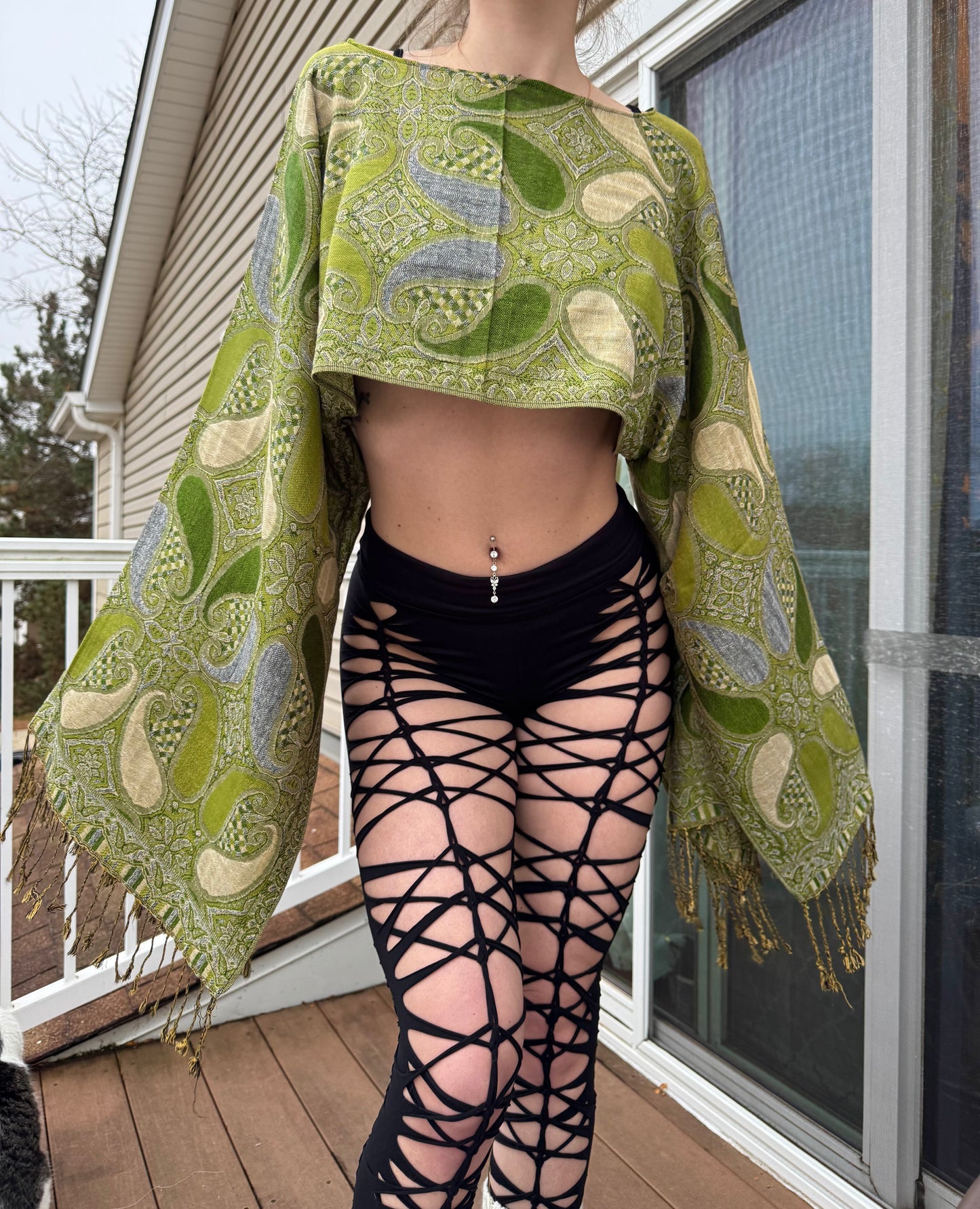 LIGHT GREEN PASHMINA TOP