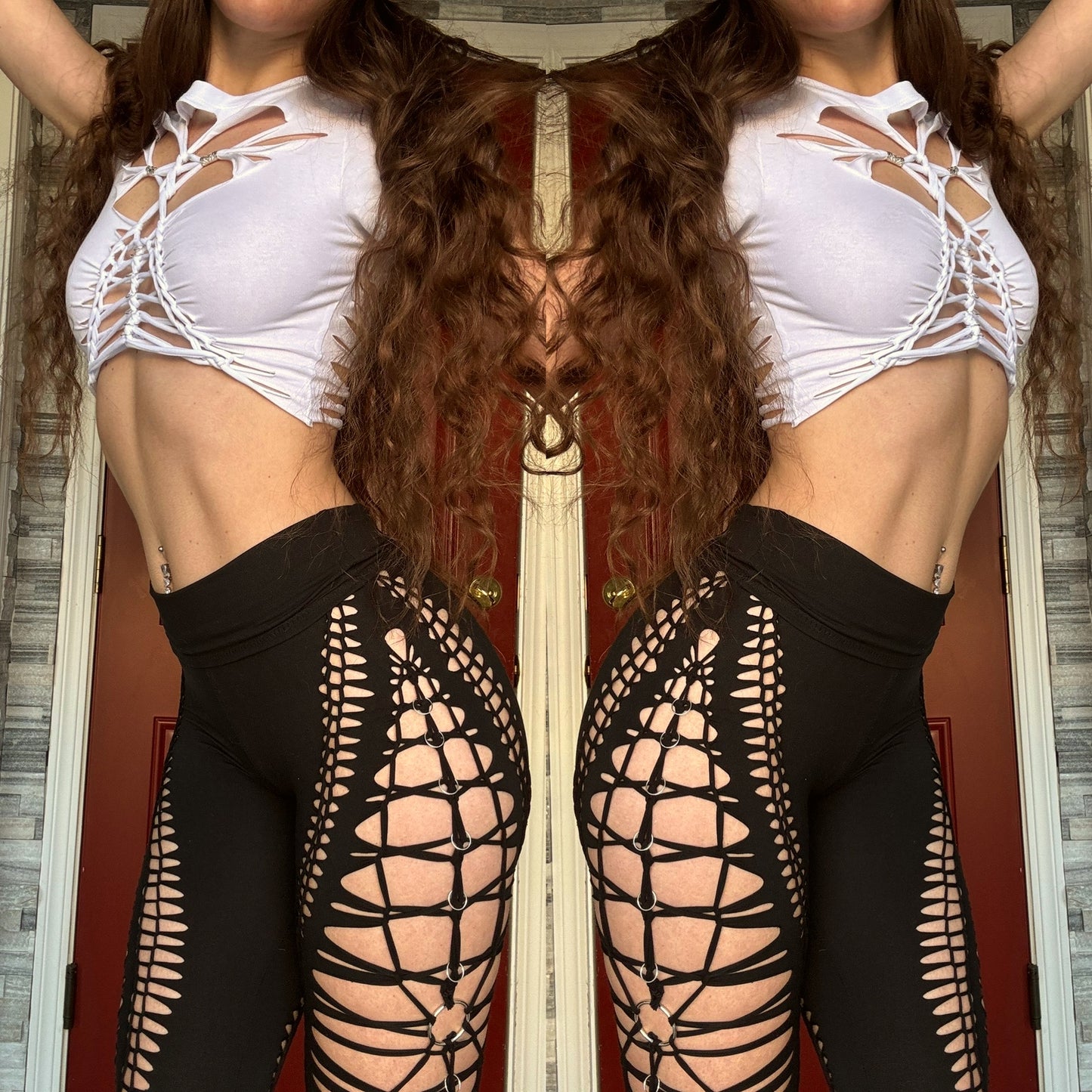 MAZE - BLACK SLITWEAVE / BRAIDED LEGGINGS