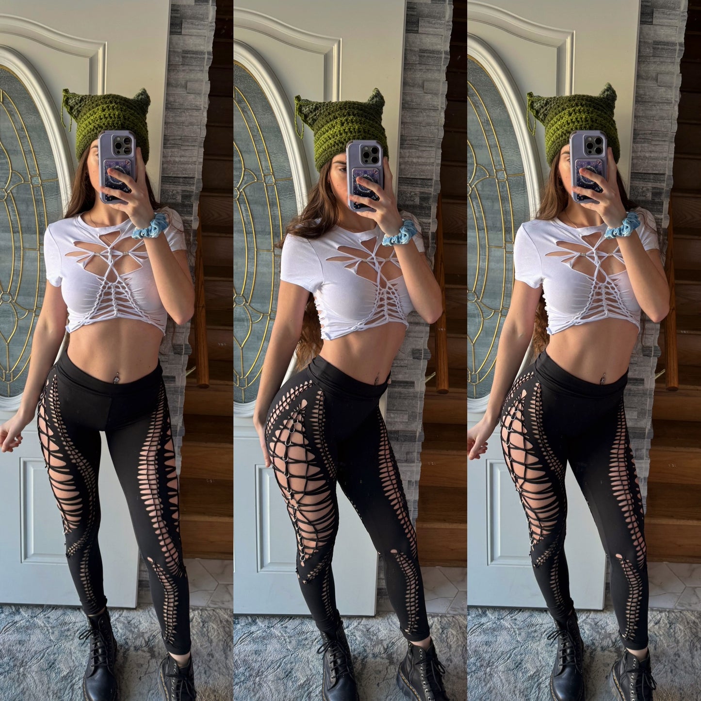 MAZE - BLACK SLITWEAVE / BRAIDED LEGGINGS