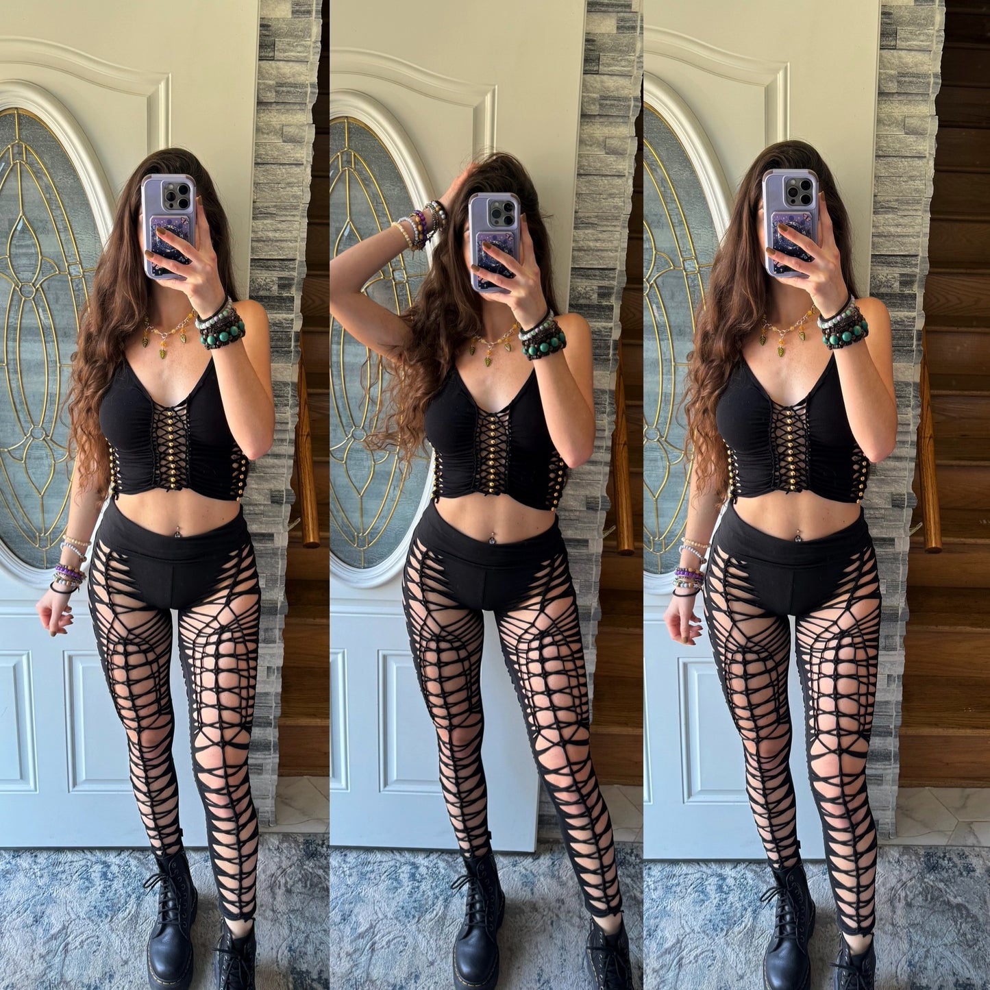 Black buttery soft braided leggings