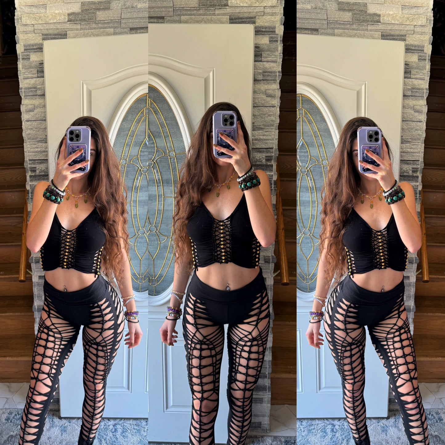 Black buttery soft braided leggings