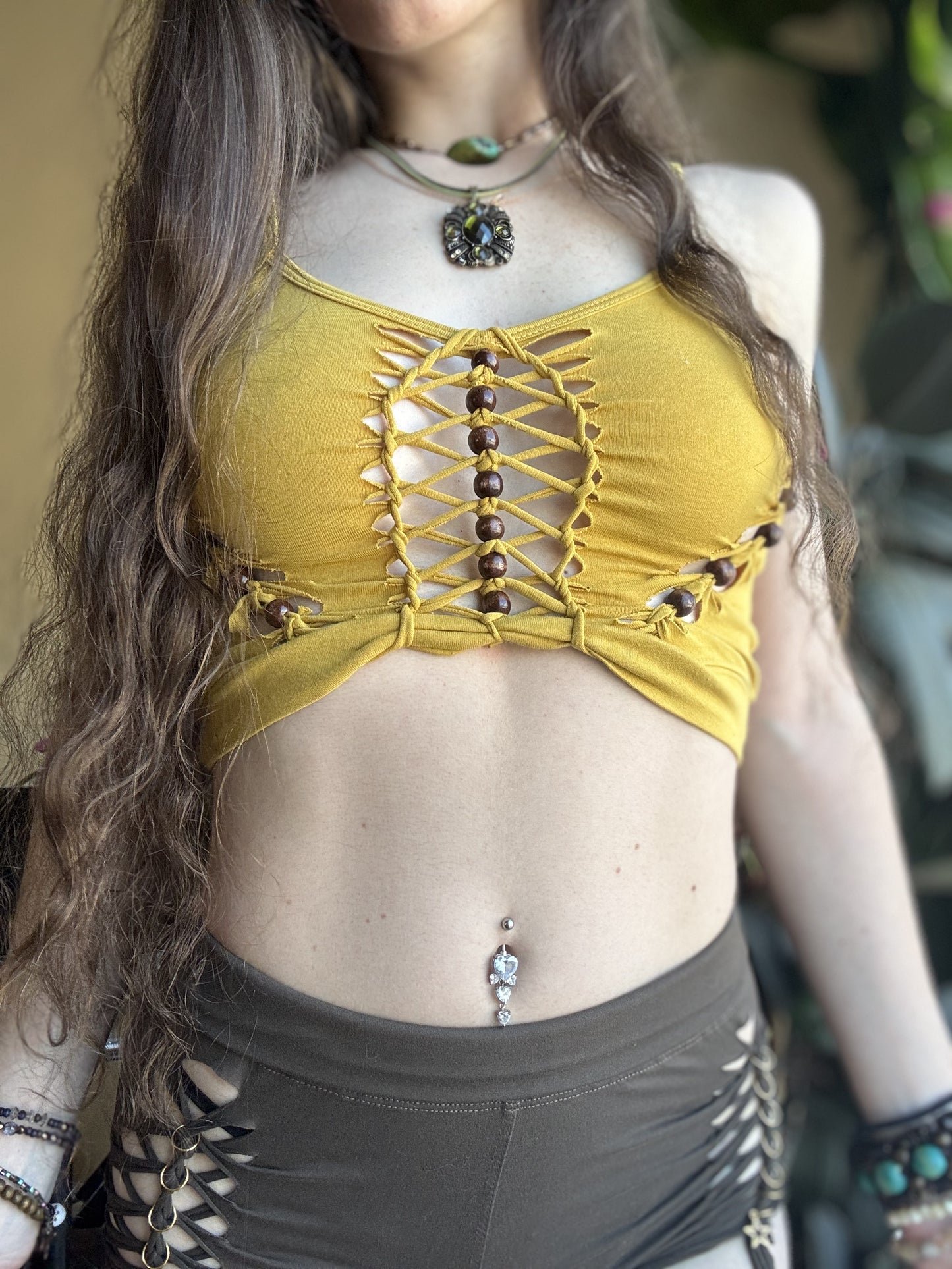 MUSTARD - BRAIDED TANK TOP