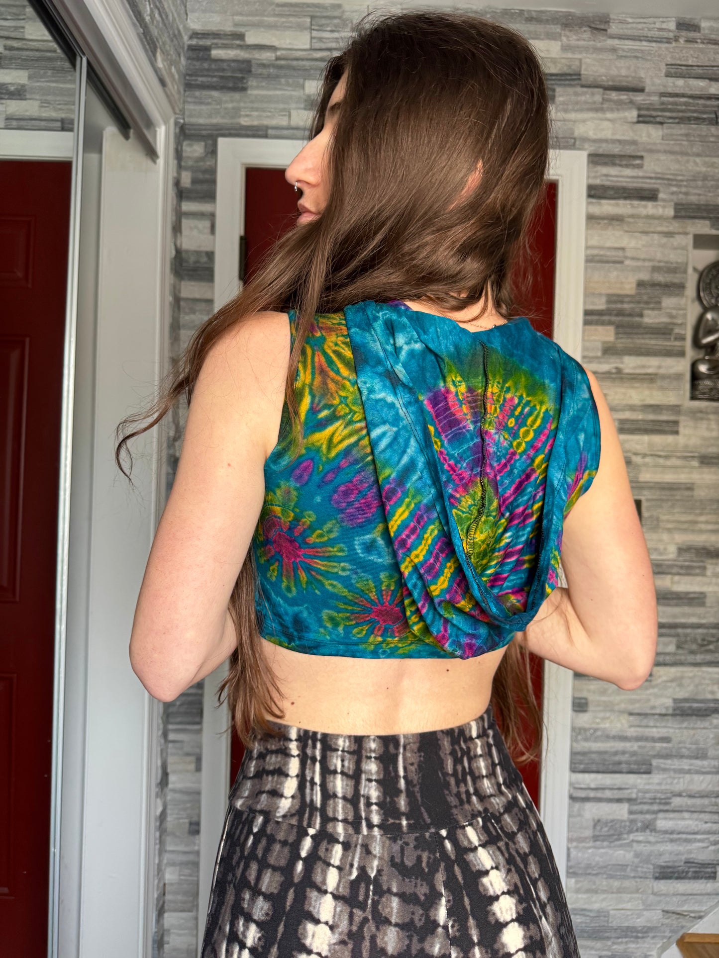 TIE DYE HOODED TANK TOP
