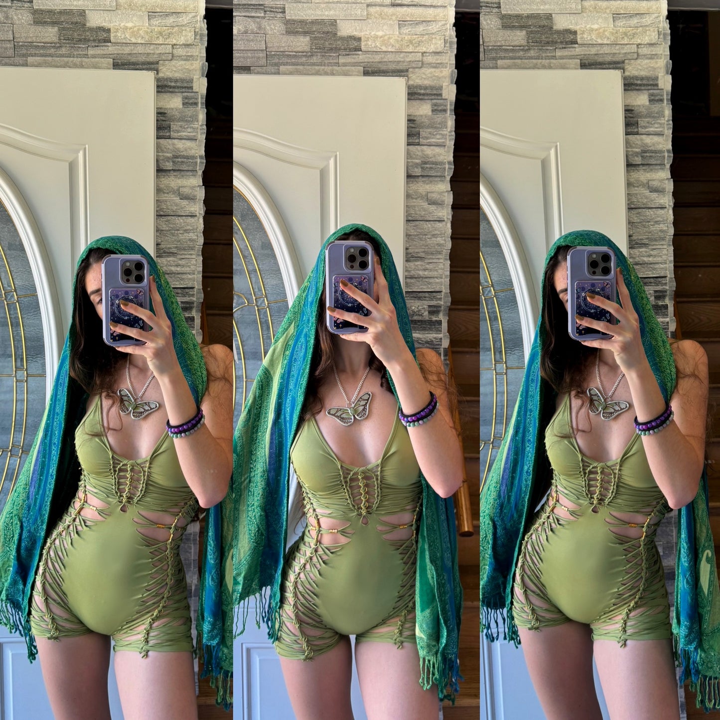 AVOCADO GREEN BRAIDED ROMPER