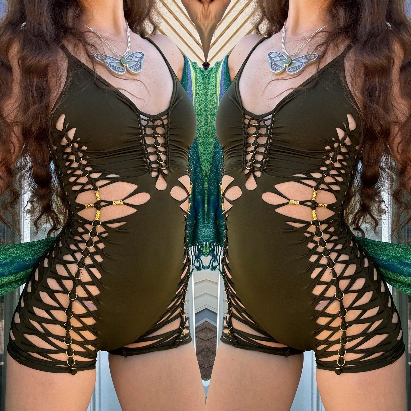 DARK OLIVE ROMPER