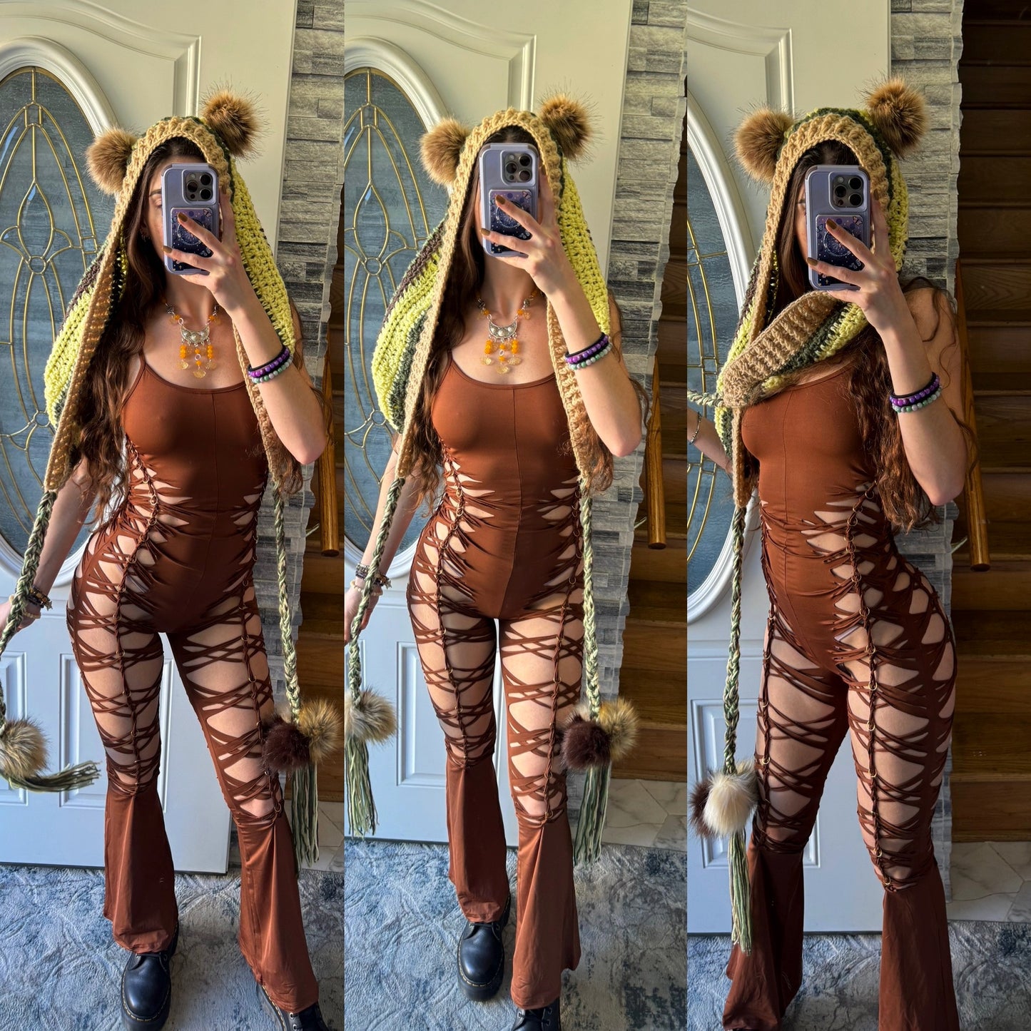 CHOCOLATE FLARE JUMPSUIT