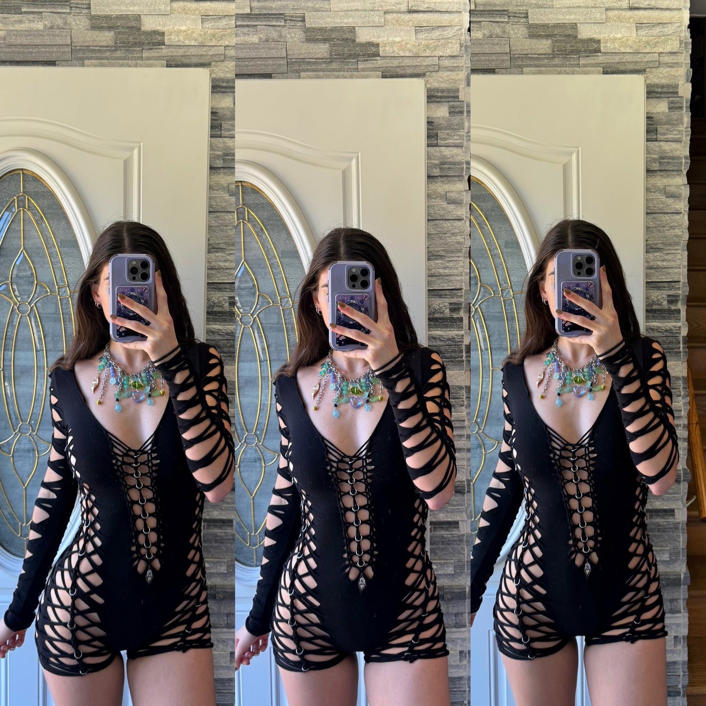LONG SLEEVE STRAPPY ROMPER