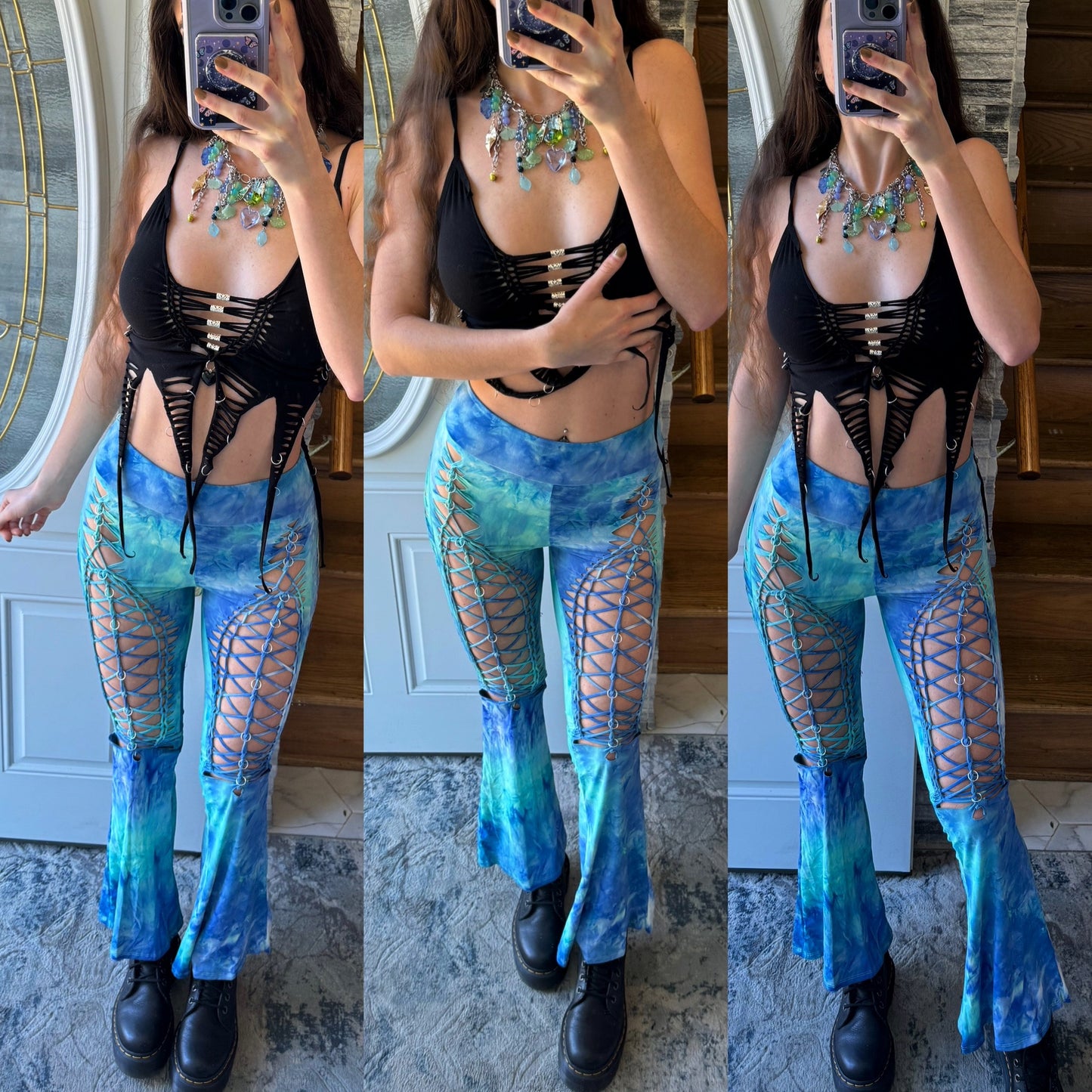 OCEAN TIE DYE FLARES