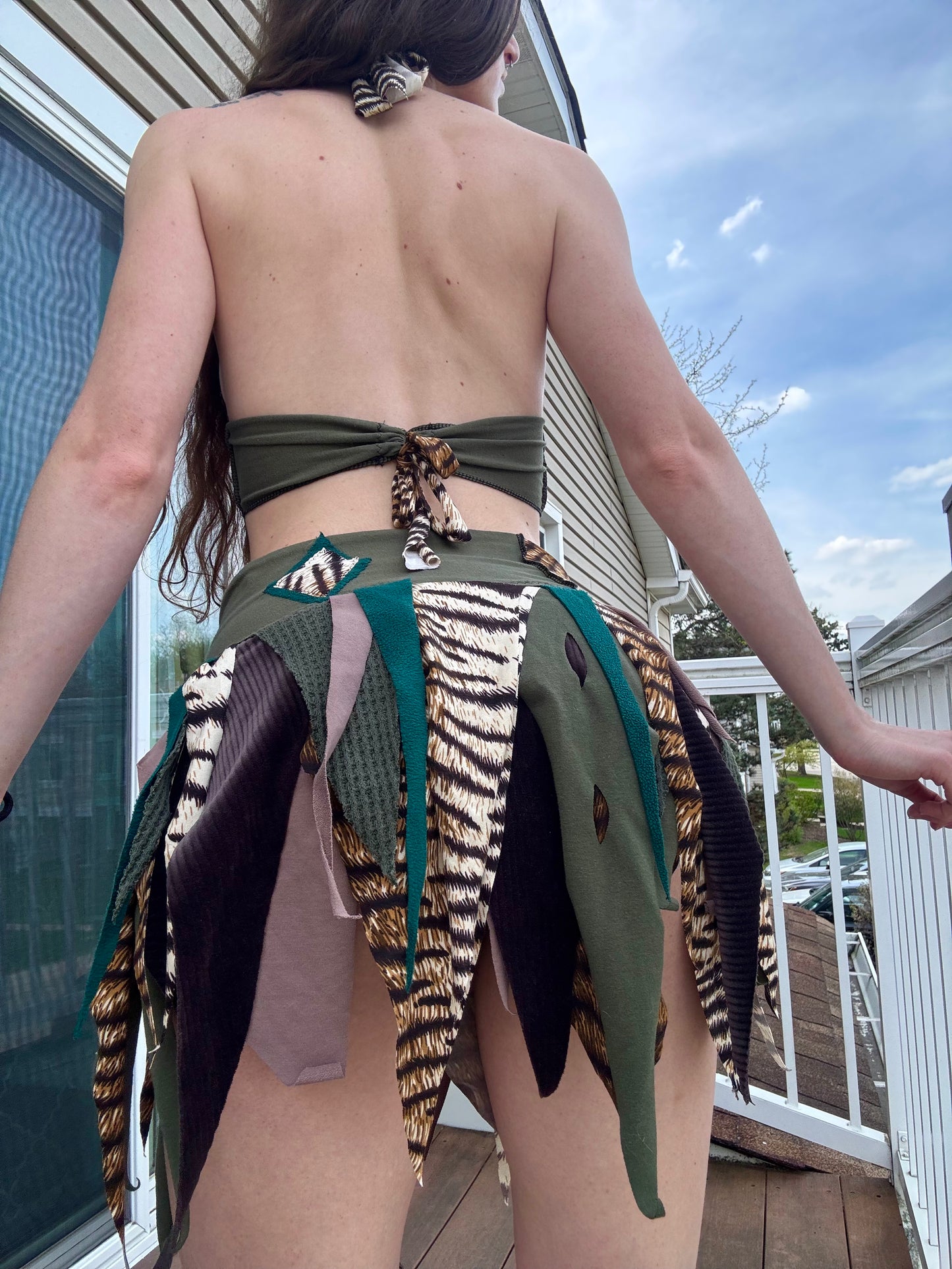 TIGER 2 PIECE UPCYCLED FAIRY SKIRT SET