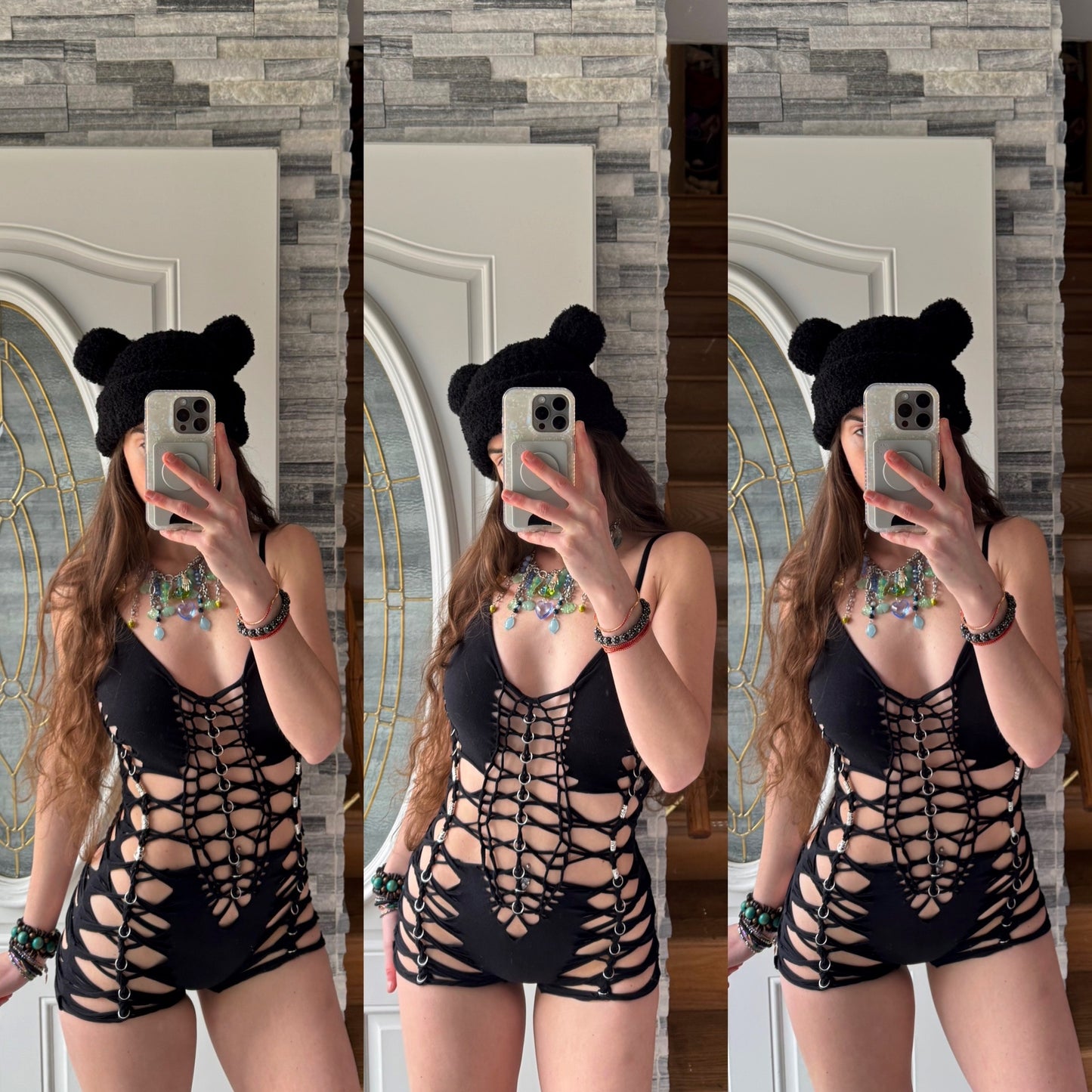 TANGLE - BLACK BRAIDED ROMPER