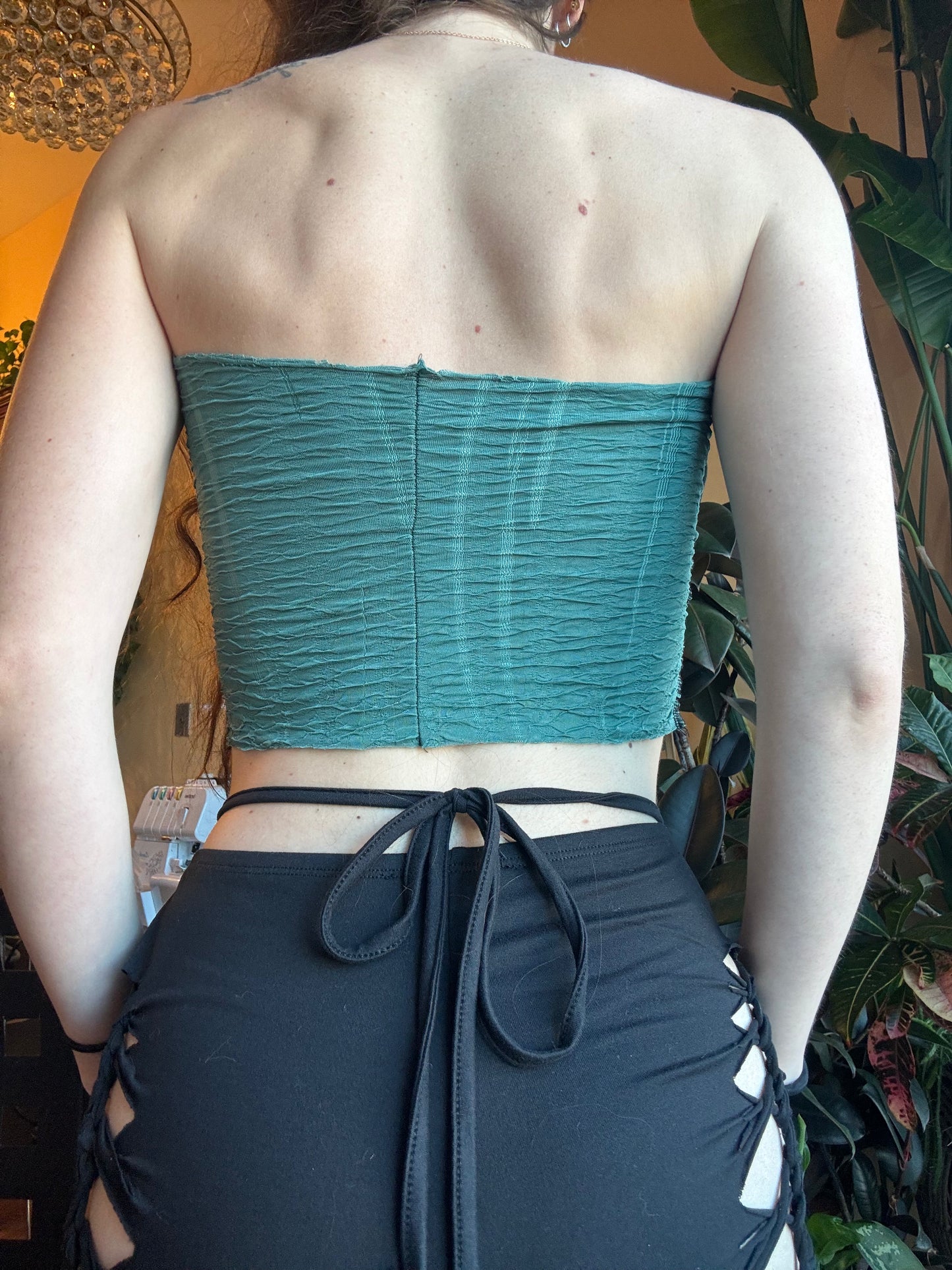 SEAFOAM GREEN SWIRL TUBE TOP