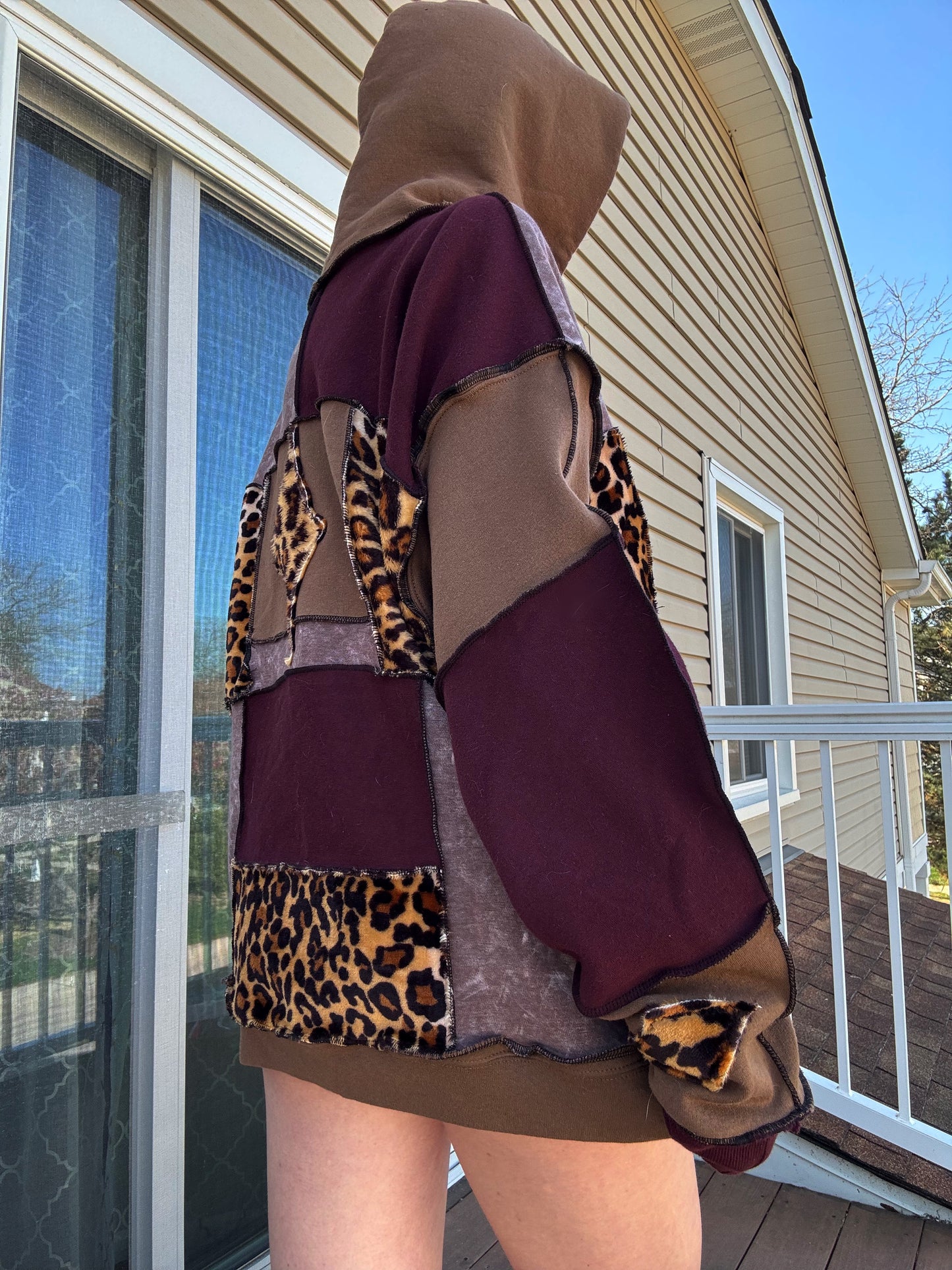 UPCYCLED SWIRL PATCHWORK HOODIE