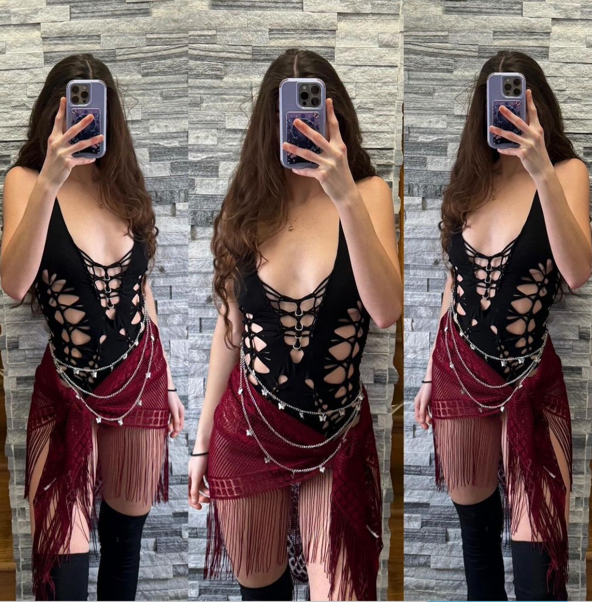 BLACK THICK STRAP THONG BODYSUIT