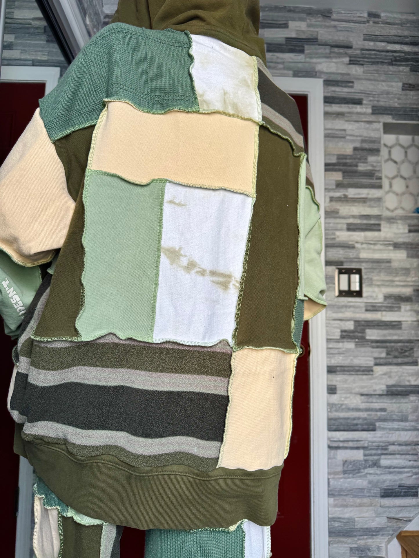 MOSS UPCYCLED PATCHWORK HOODIE