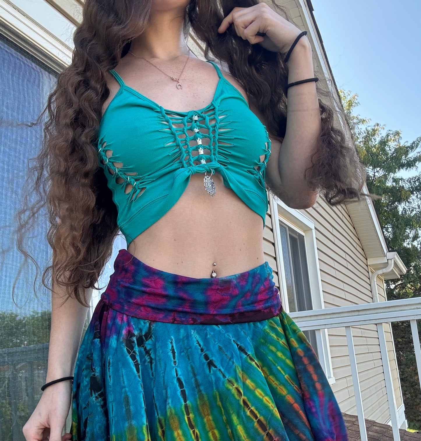 BRAIDED TANK TOP - AQUA