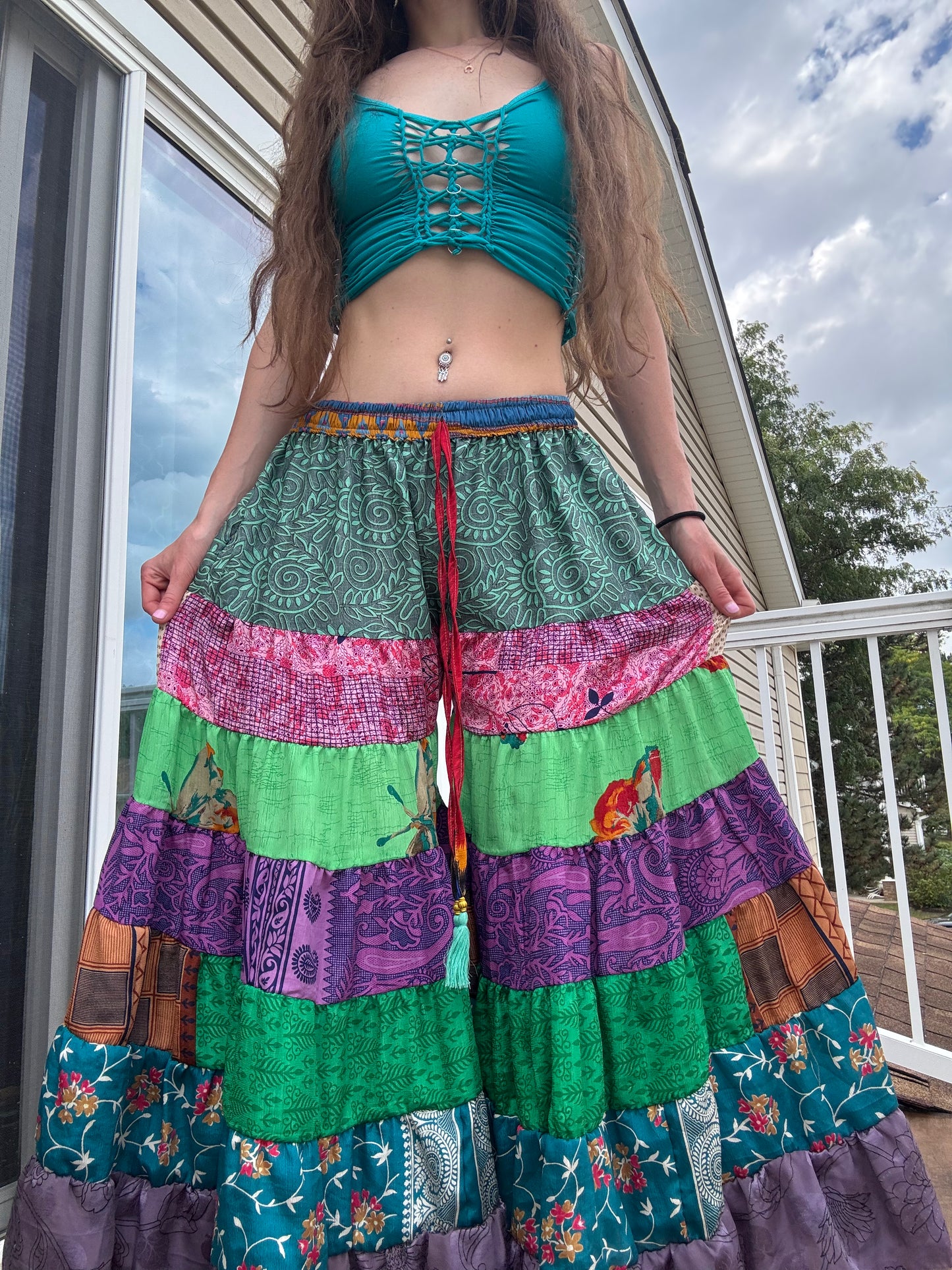 SWIRLY FUNKY WIDE LEG BOHO PANTS