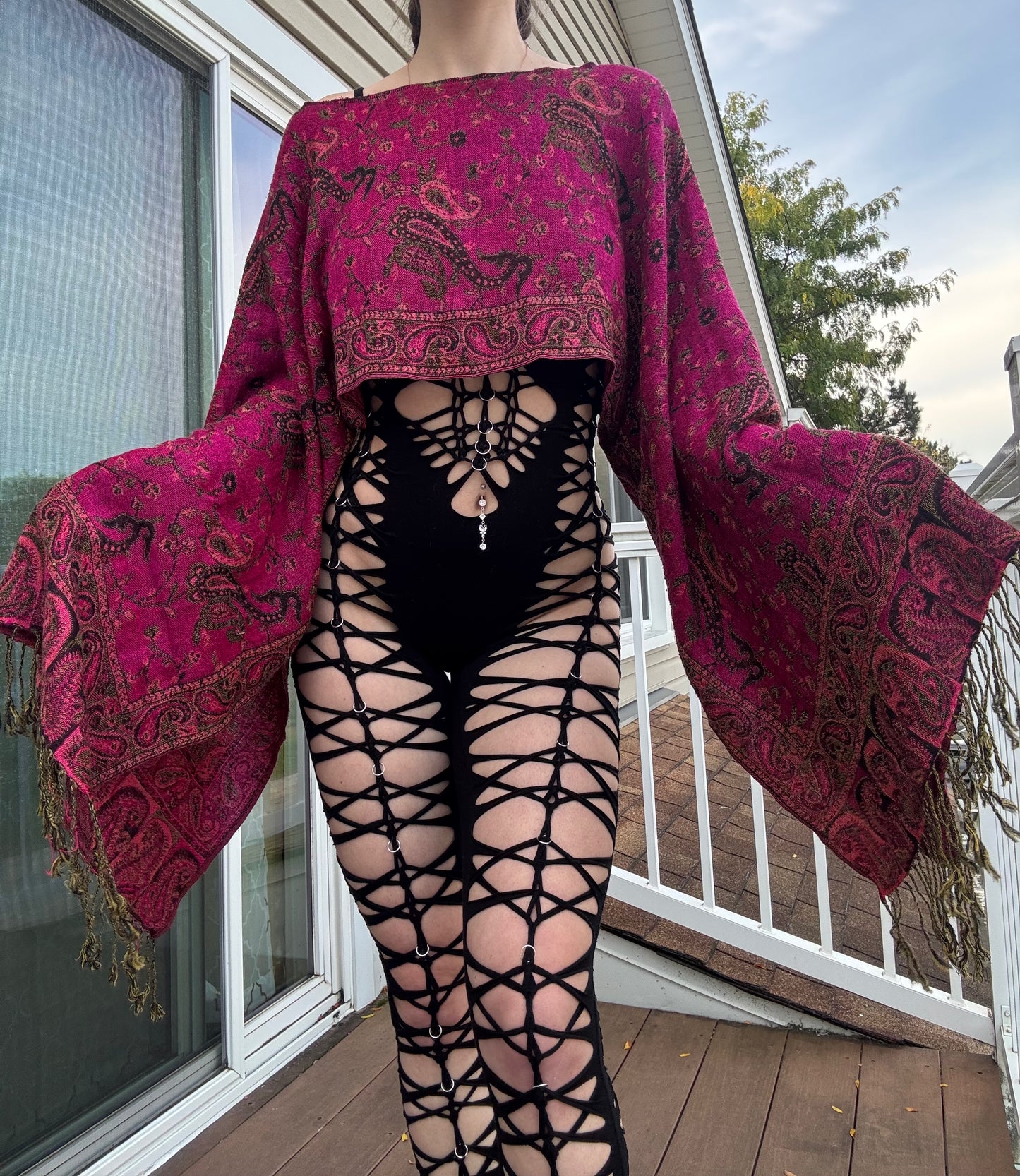 PINK FLOWY PASHMINA TOP