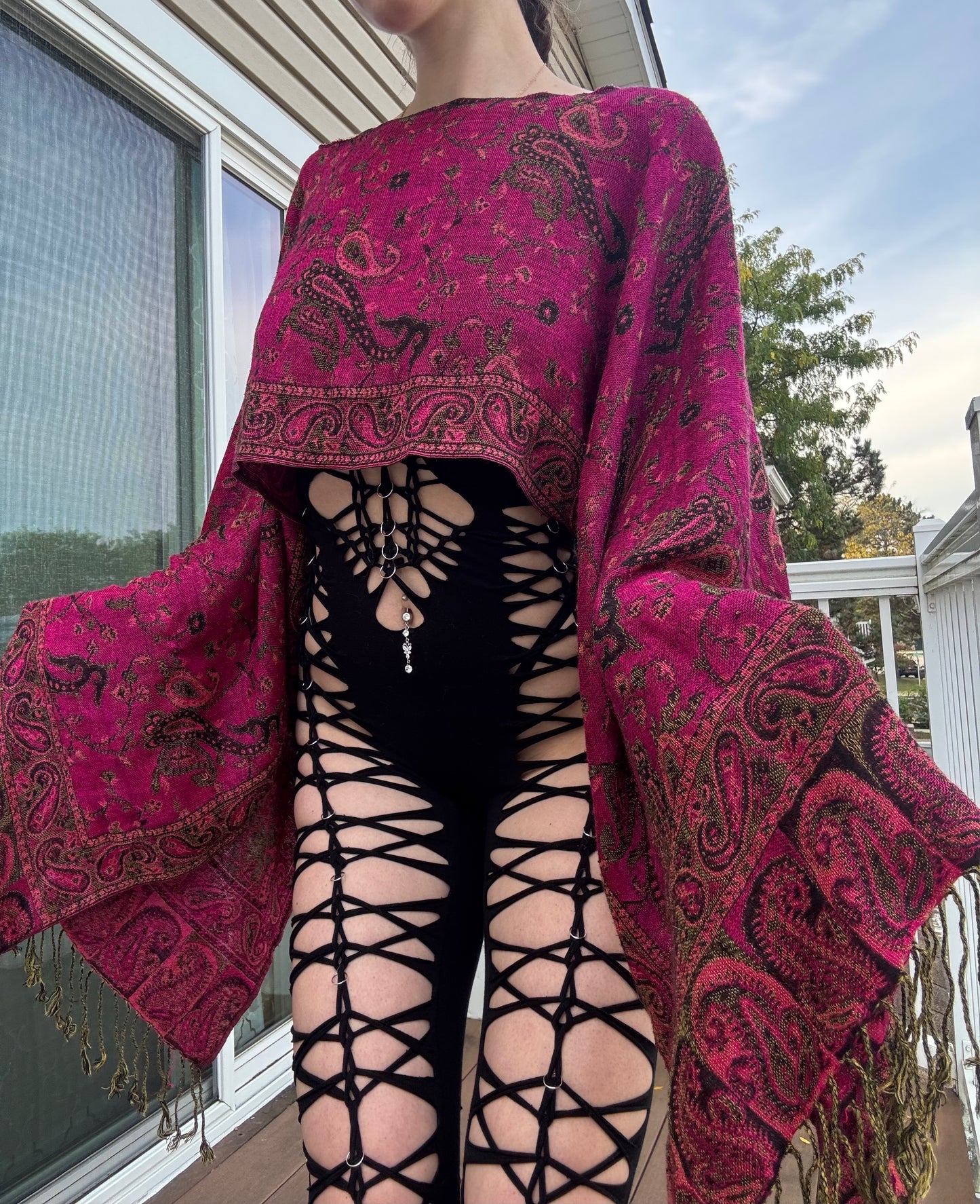 PINK FLOWY PASHMINA TOP