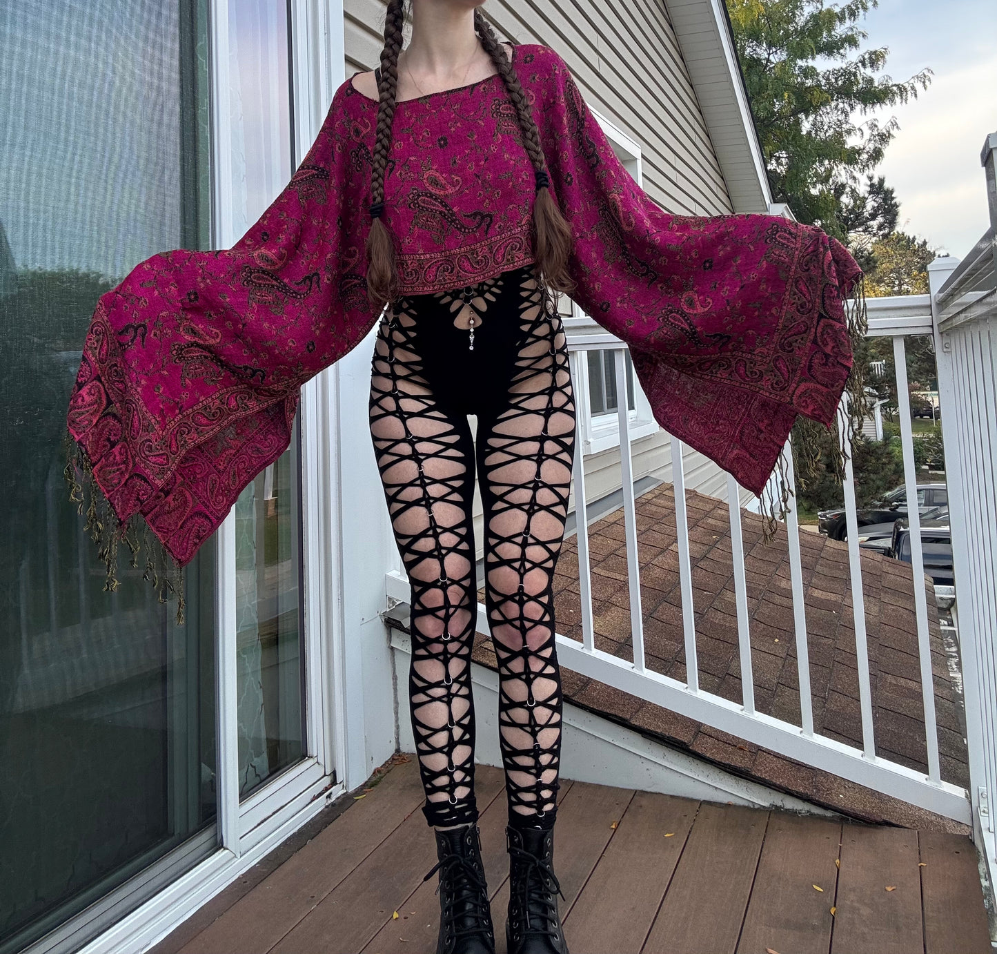 PINK FLOWY PASHMINA TOP