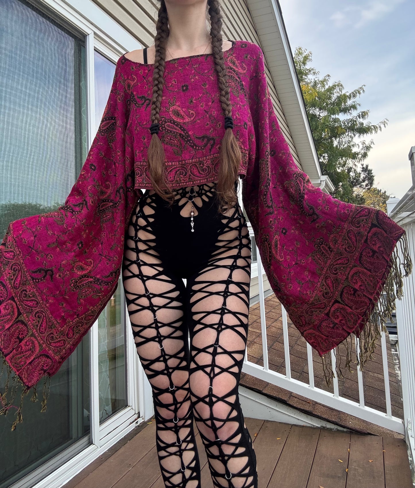 PINK FLOWY PASHMINA TOP