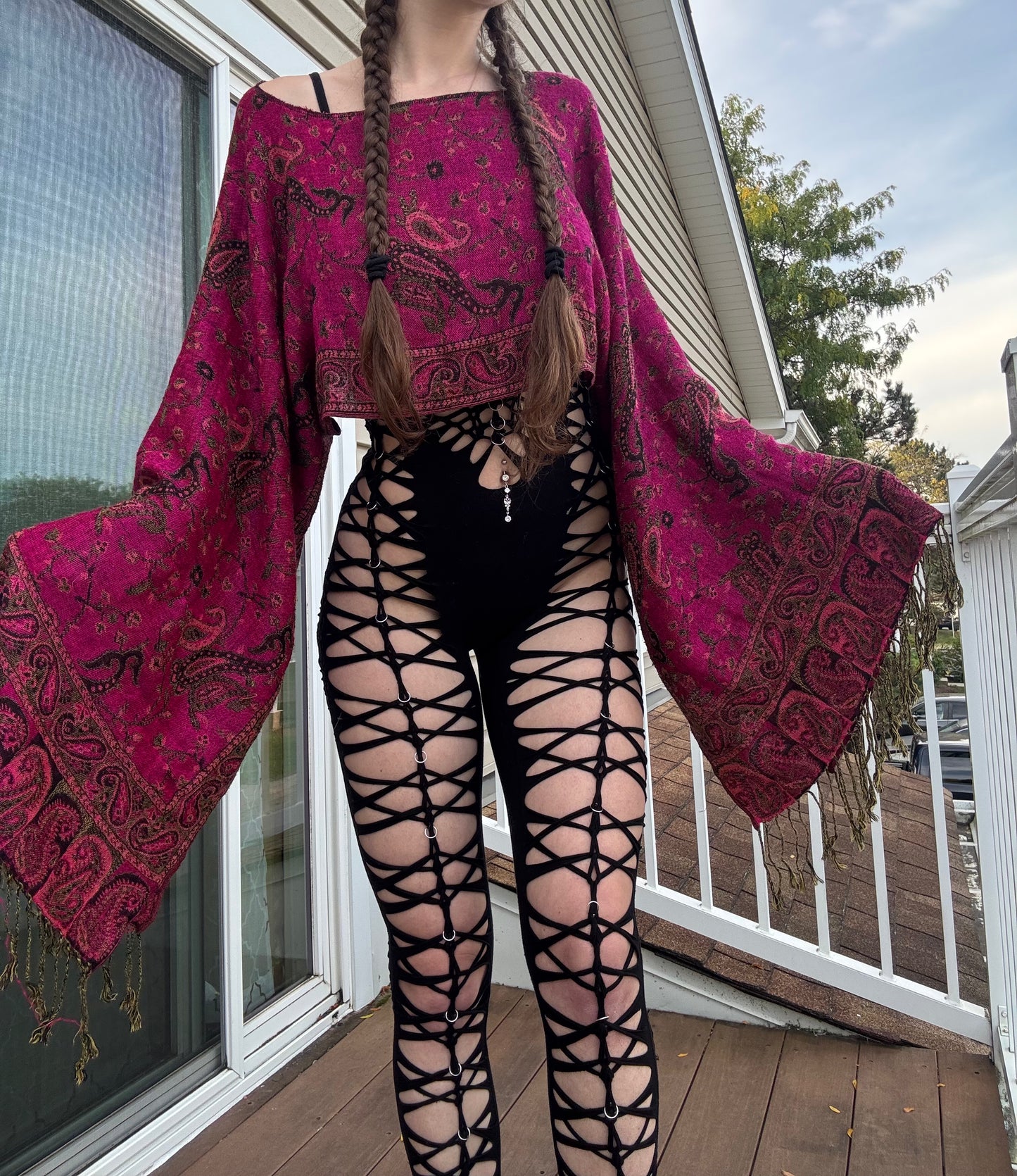 PINK FLOWY PASHMINA TOP