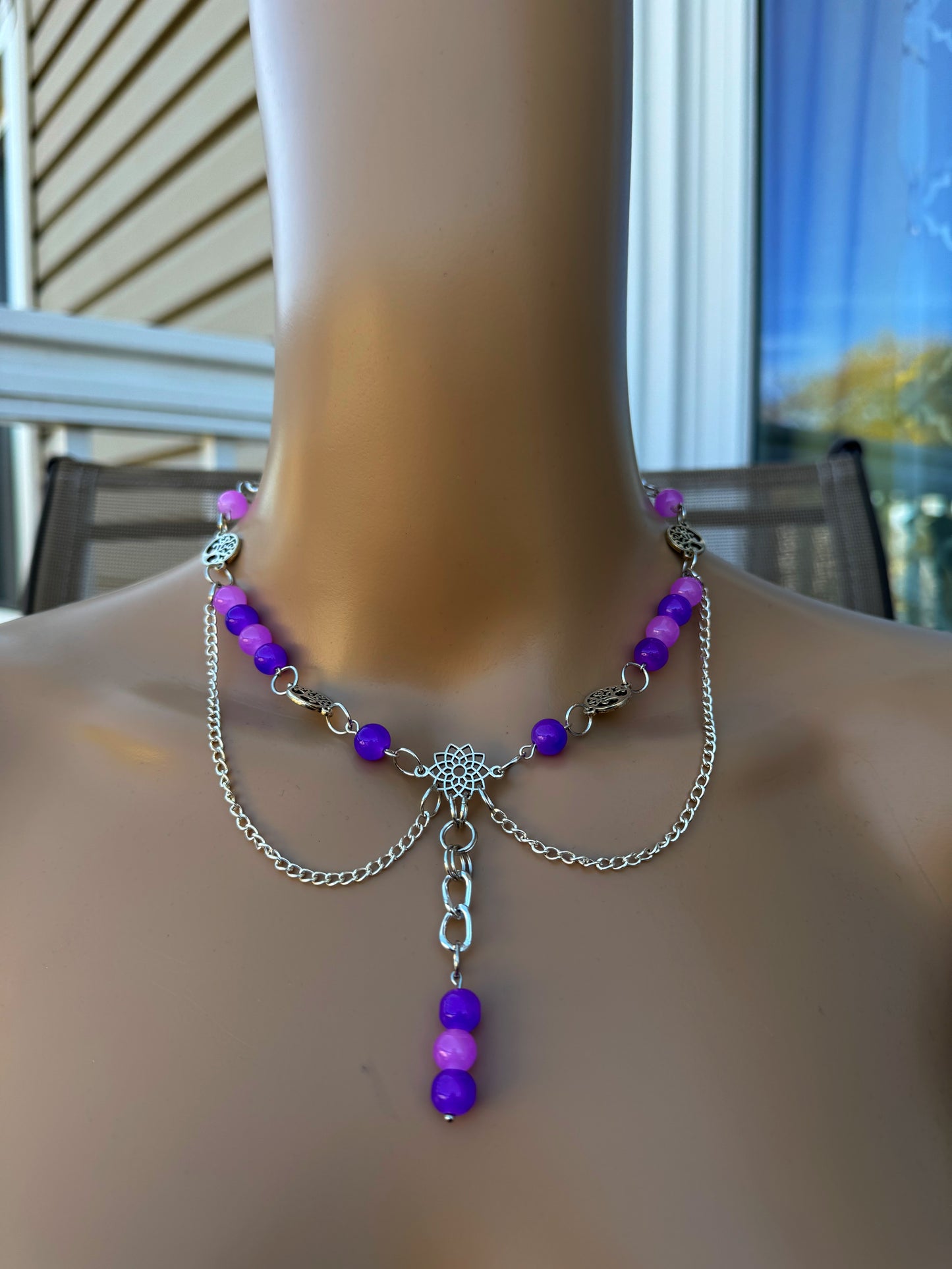 PURPLE MANDALA NECKLACE