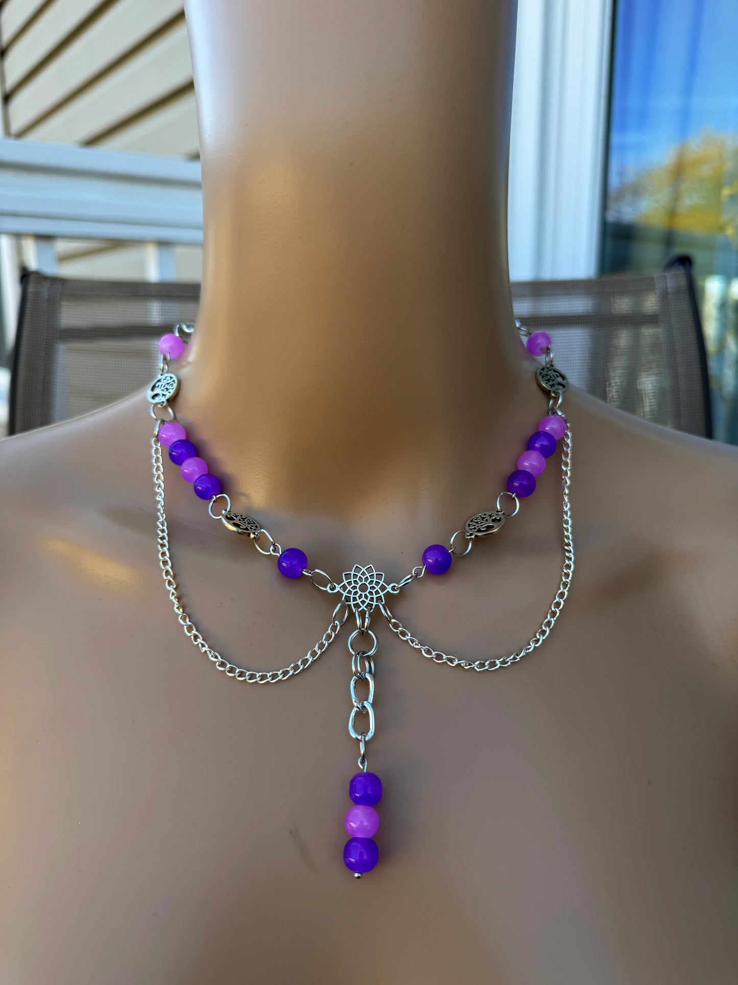 PURPLE MANDALA NECKLACE