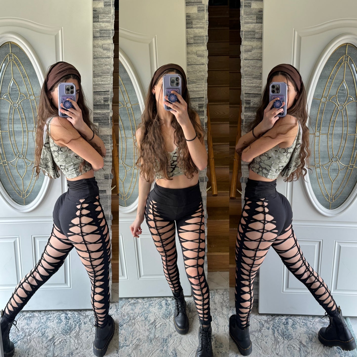 Black buttery soft braided leggings - Sunshine Vintage
