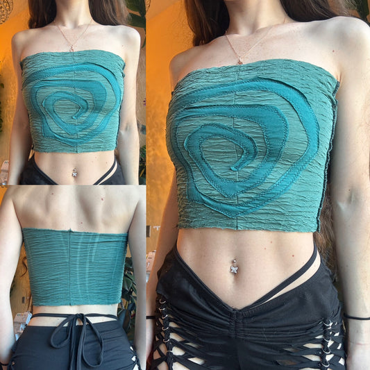 SEAFOAM GREEN SWIRL TUBE TOP
