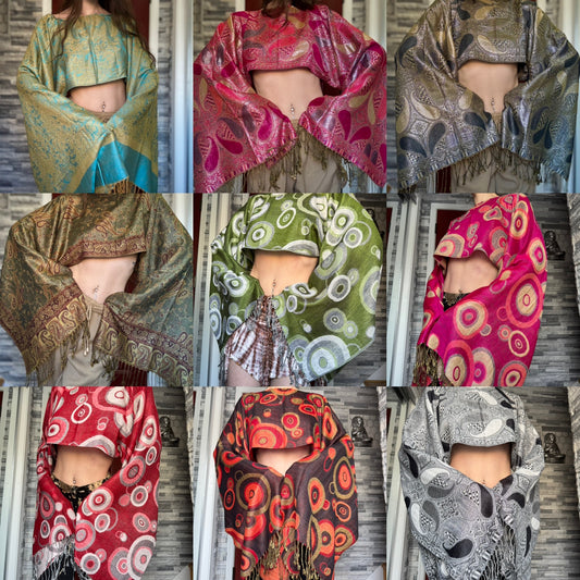 REWORKED PASHMINA TOP / SHAWL TOP