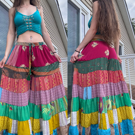 PINK TONES FUNKY WIDE LEG BOHO PANTS (Copy)