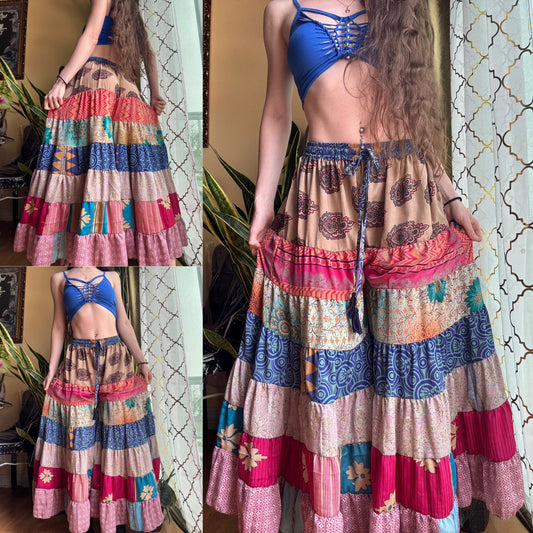 EARTHY FUNKY WIDE LEG BOHO PANTS