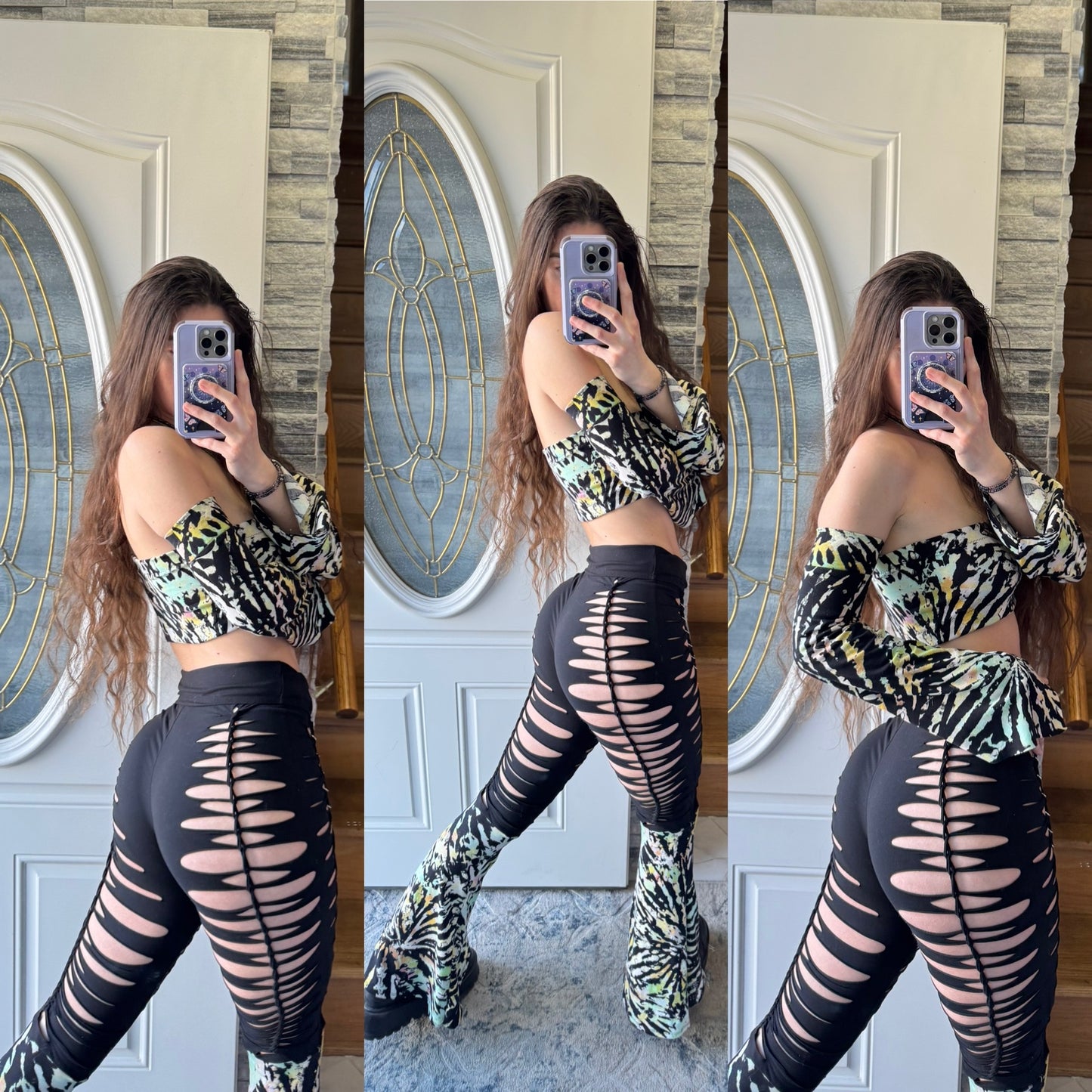 TIE DYE BRAIDED UPCYCLED 4 PIECE SET