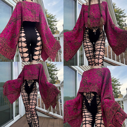 PINK FLOWY PASHMINA TOP