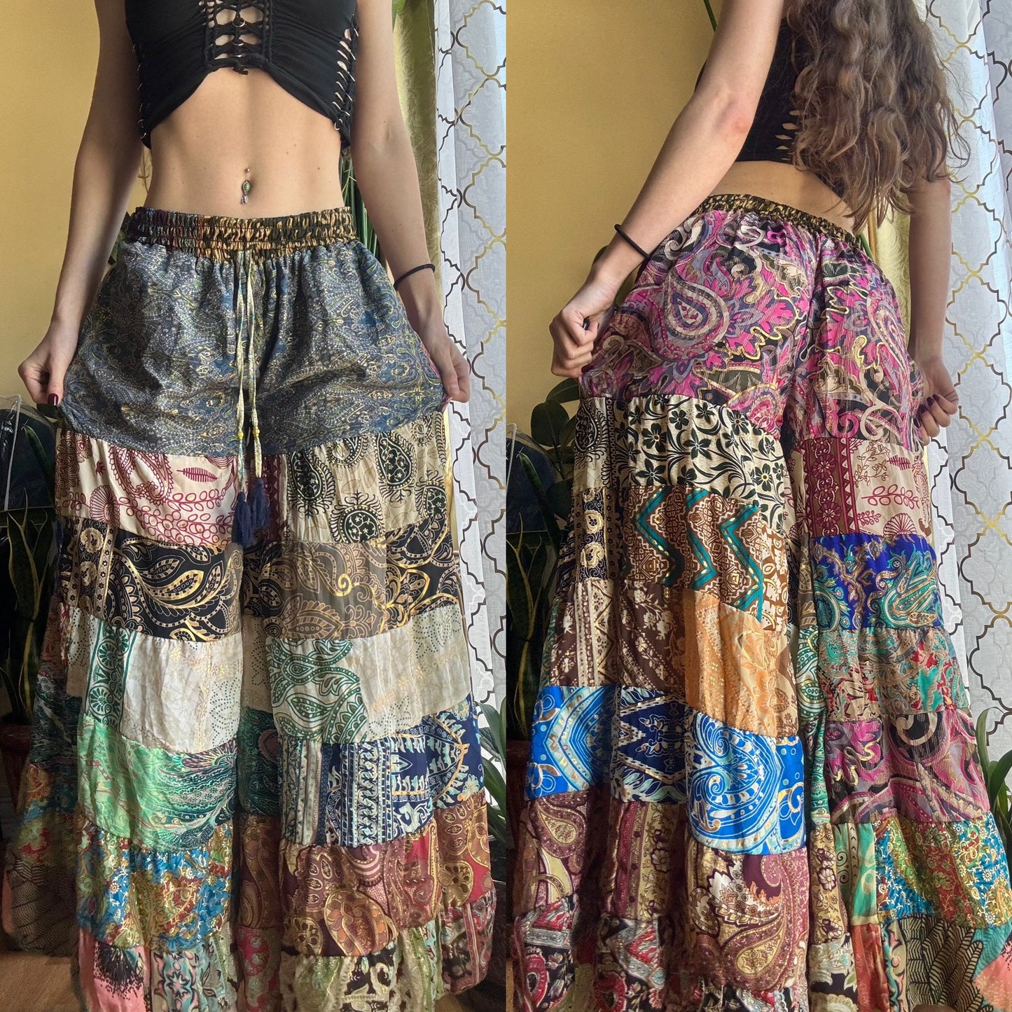 DARKER TONE FUNKY WIDE LEG BOHO PANTS