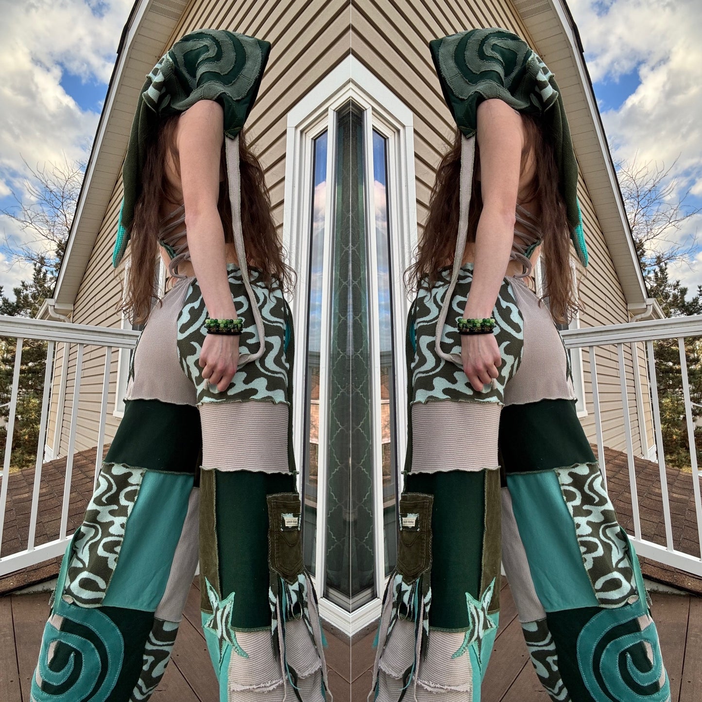 UPCYCLED PATCHWORK PANTS SET - 3 PIECE SET