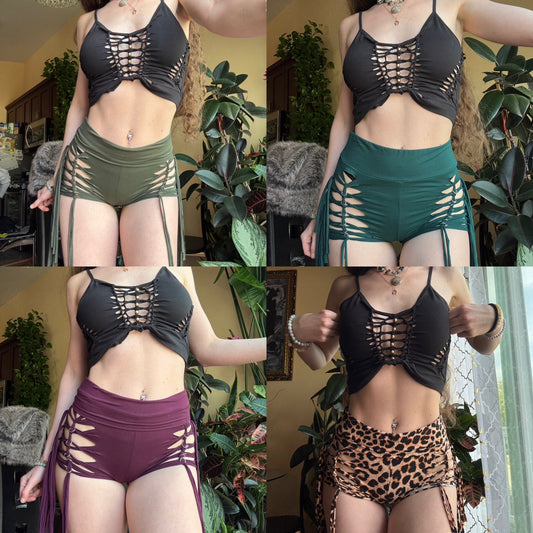 BUTTERY SOFT FRINGE BRAIDED SHORTS