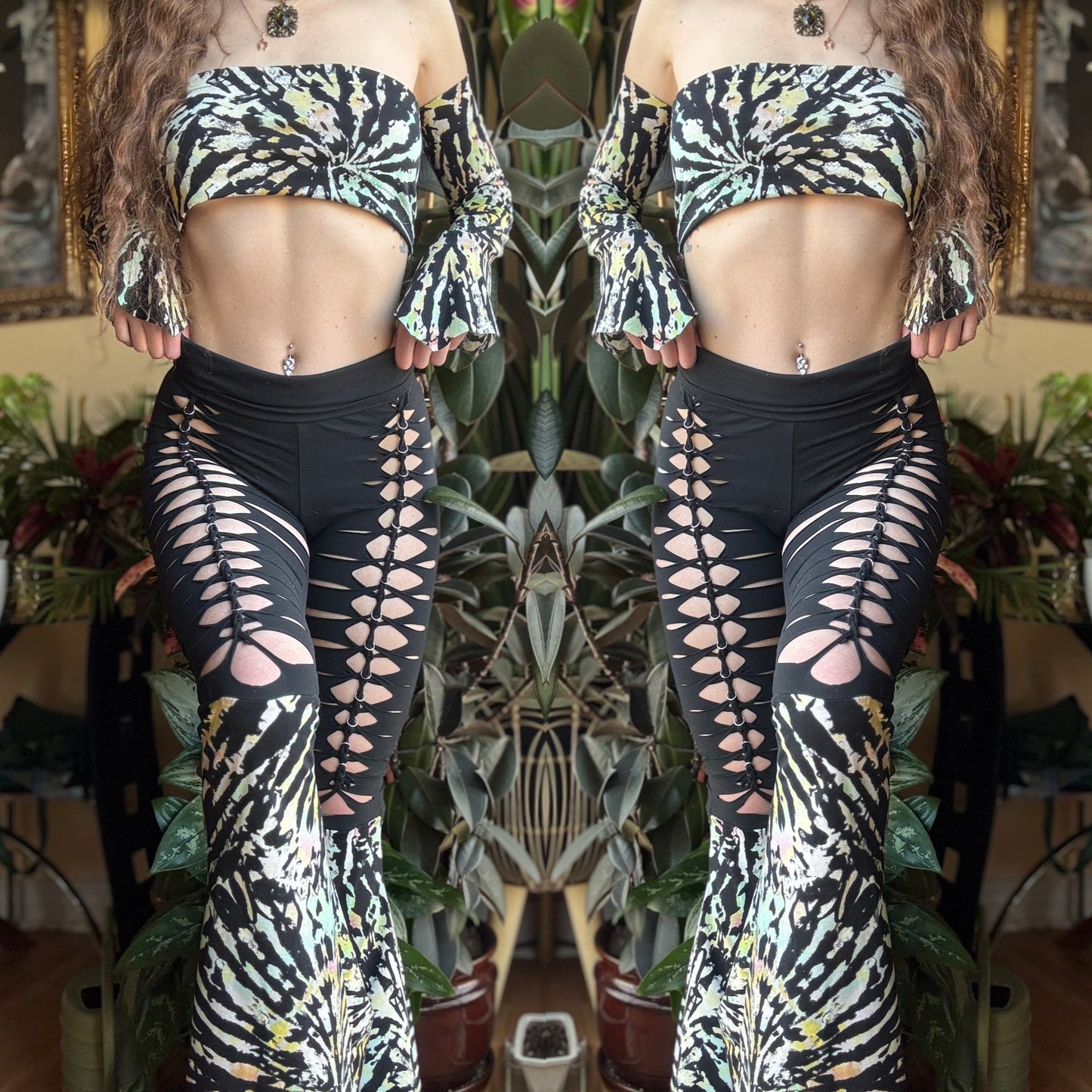 TIE DYE BRAIDED UPCYCLED 4 PIECE SET