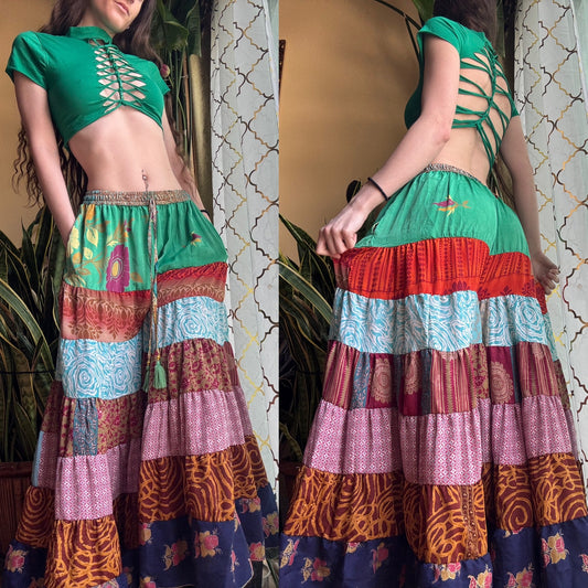 GARDEN FUNKY WIDE LEG BOHO PANTS