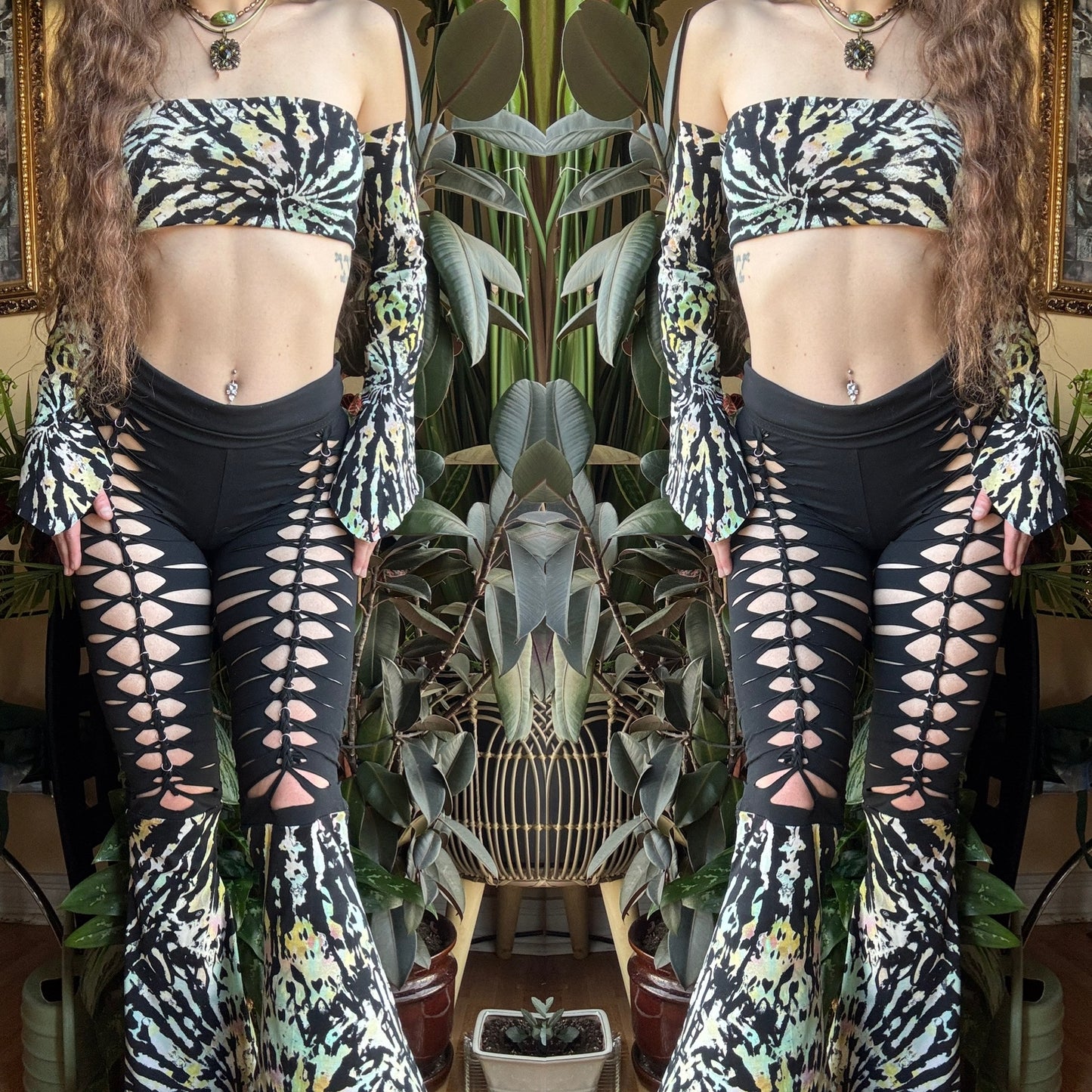TIE DYE BRAIDED UPCYCLED 4 PIECE SET