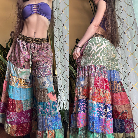 ROSY TONES FUNKY WIDE LEG BOHO PANTS