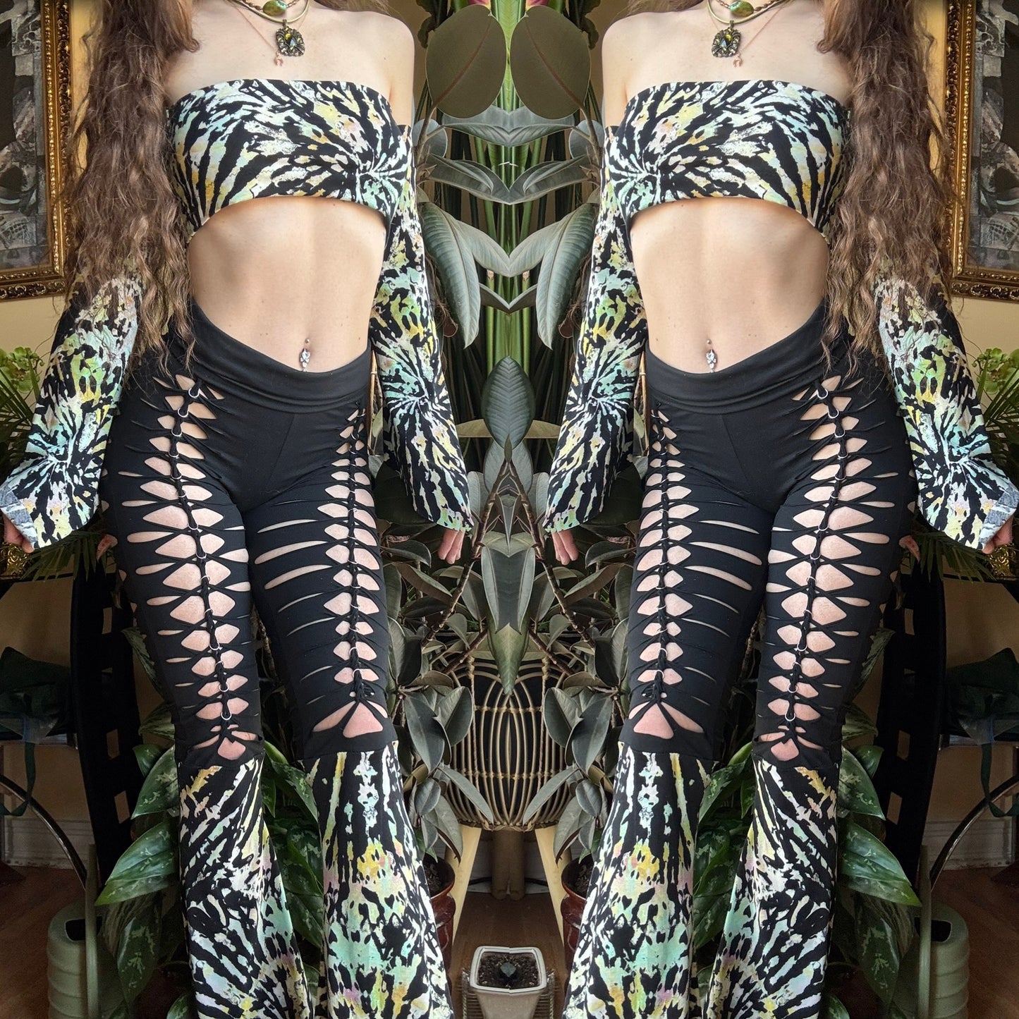 TIE DYE BRAIDED UPCYCLED 4 PIECE SET
