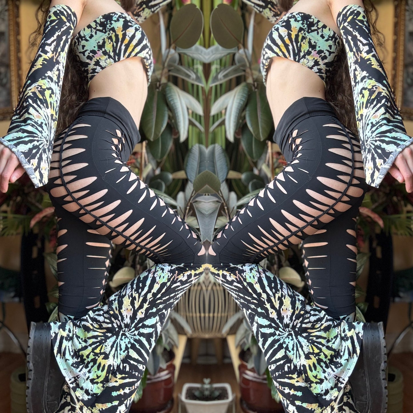 TIE DYE BRAIDED UPCYCLED 4 PIECE SET